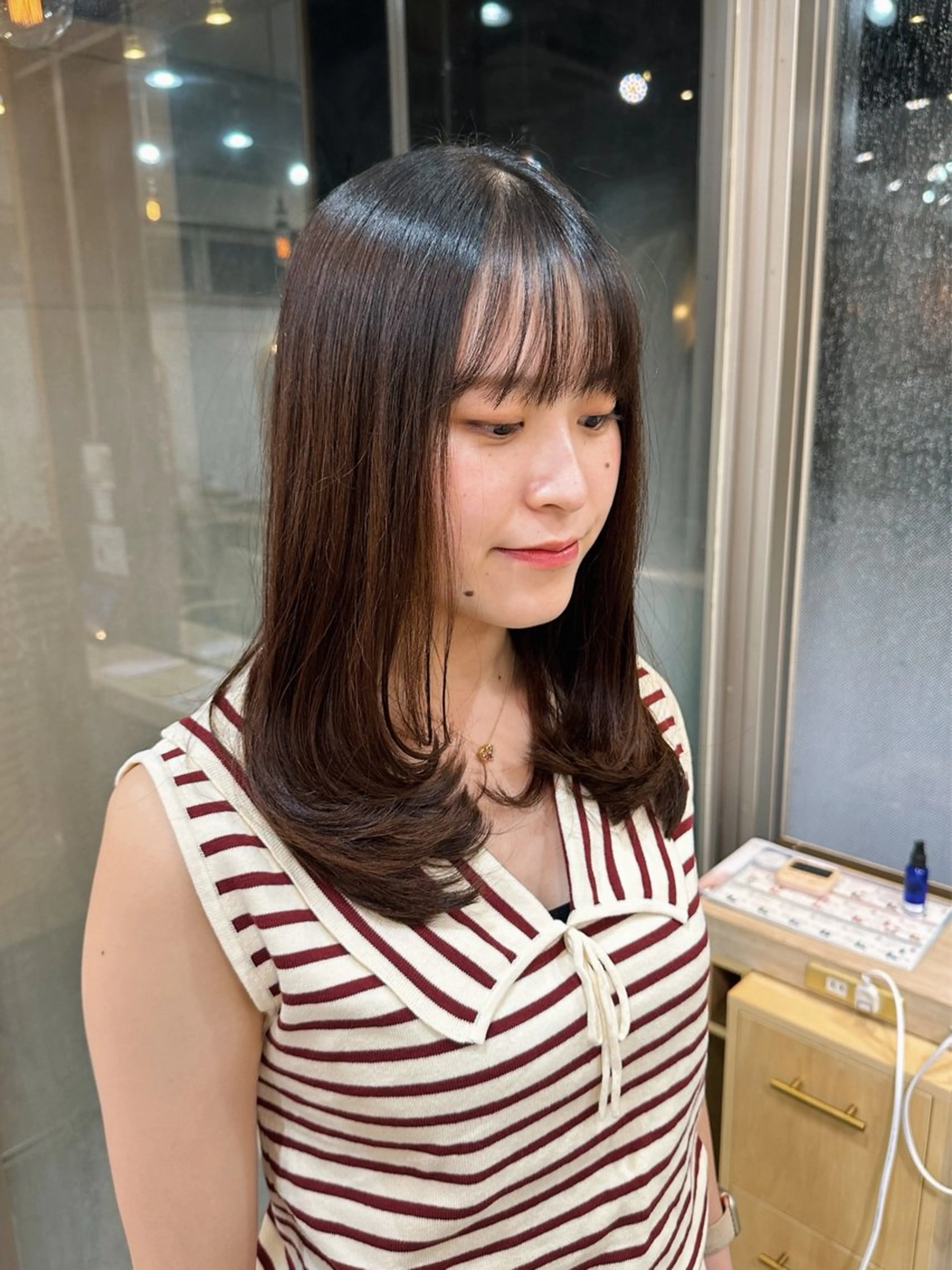 ロング カット ハイトーンレイヤー 顔まわりSOTAのヘアスタイル