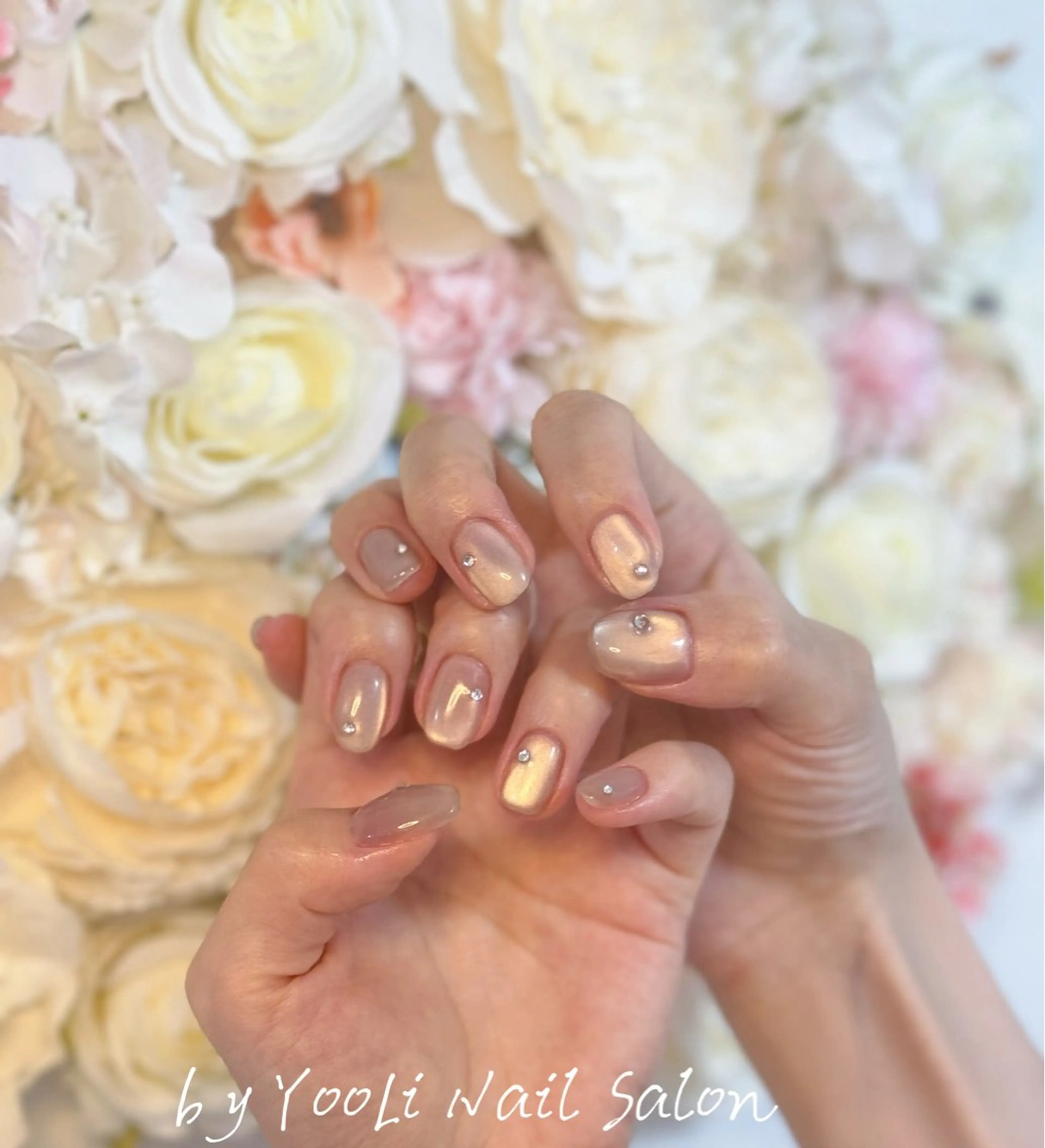 ネイル アートネイル オーロラネイル チークネイル フレンチネイル ガラスフレンチ ハンドネイル 🎀🎀YooLi Nail Salonのネイルデザイン