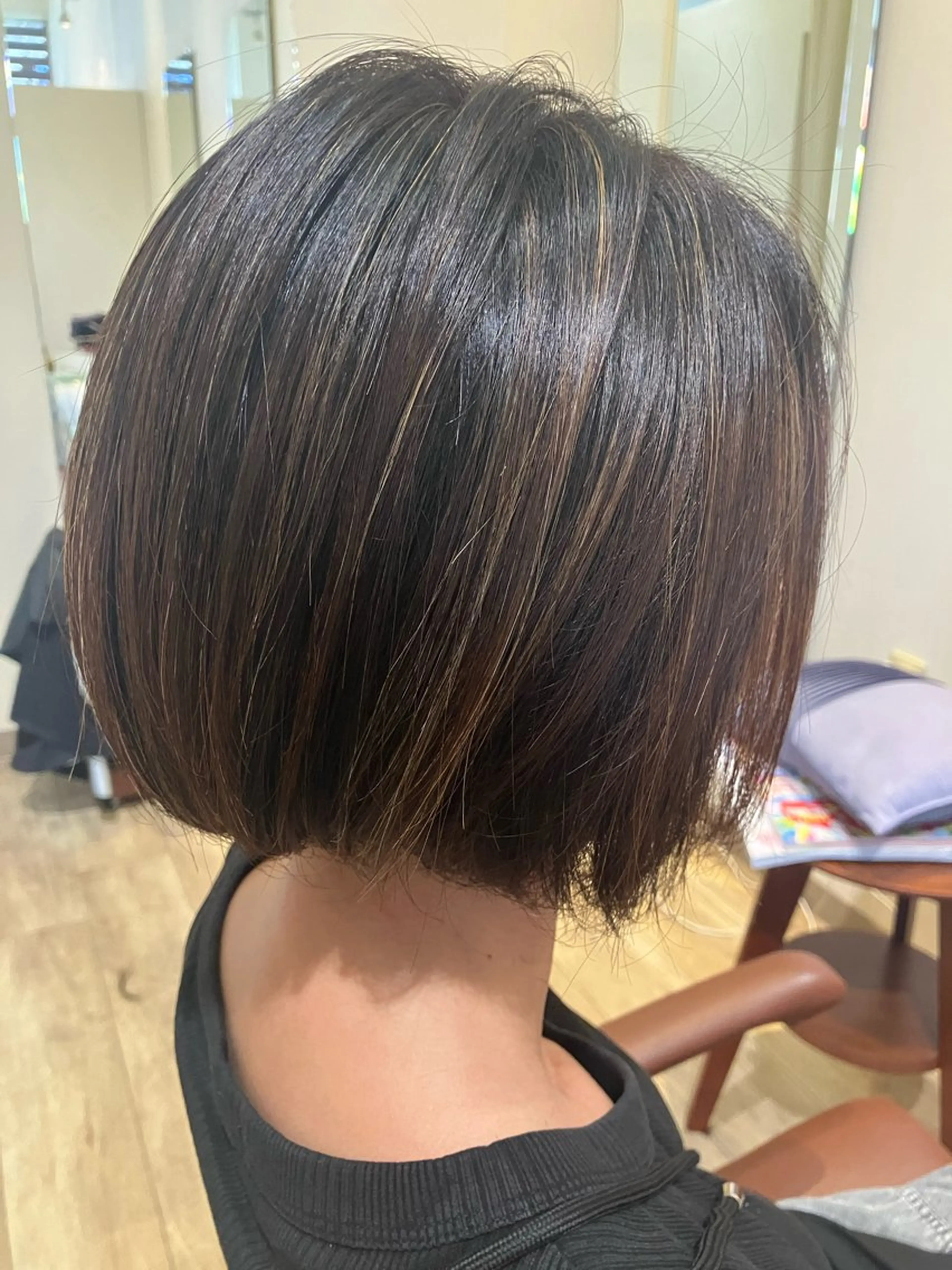 ショート カラー ハイライトカラー ボブ ハイライト salon C ヤマダのヘアスタイル