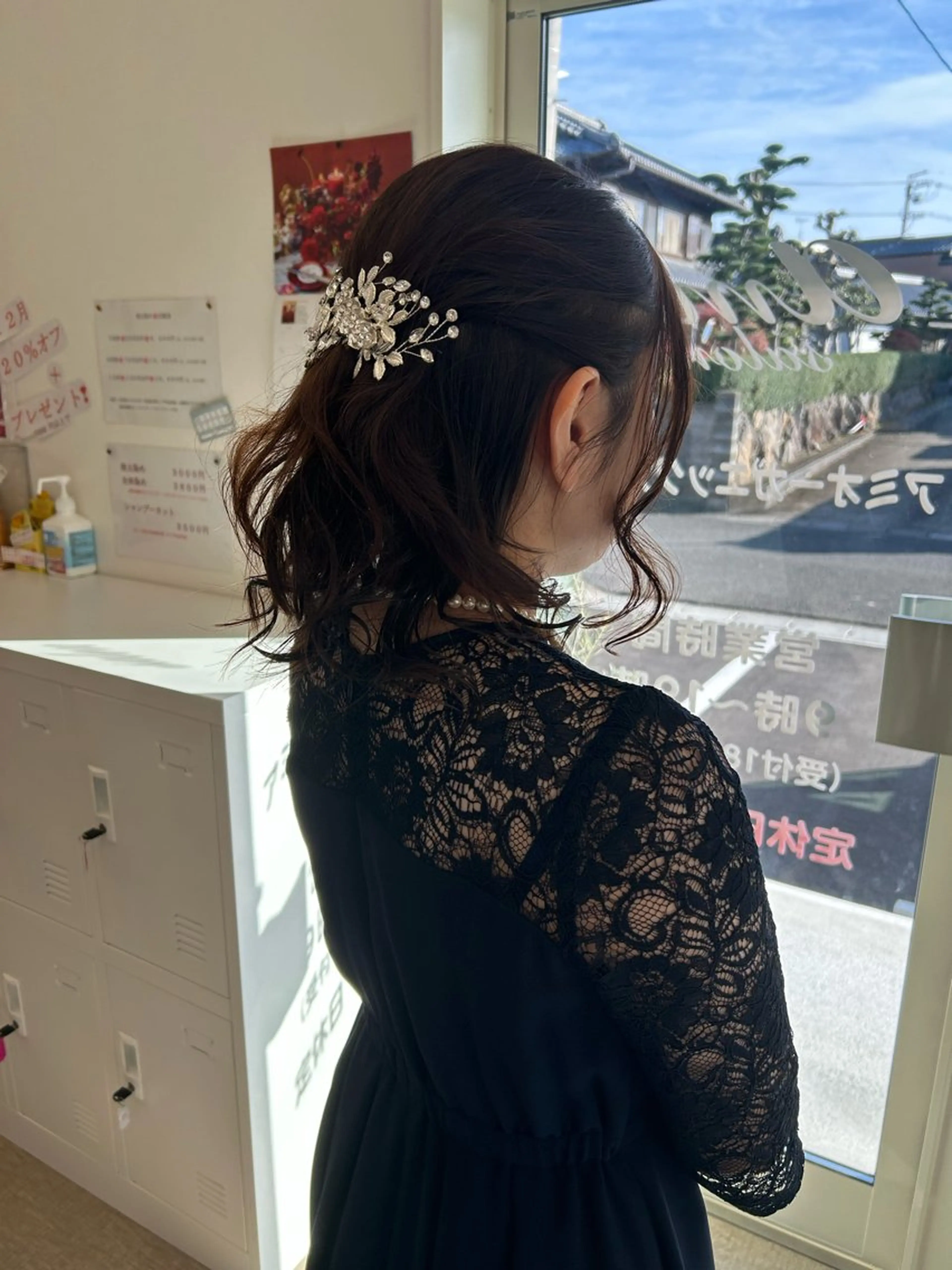 ミディアム ヘアアレンジ 結婚式・ブライダル ヘアセット アミオーガニック カラーのヘアスタイル