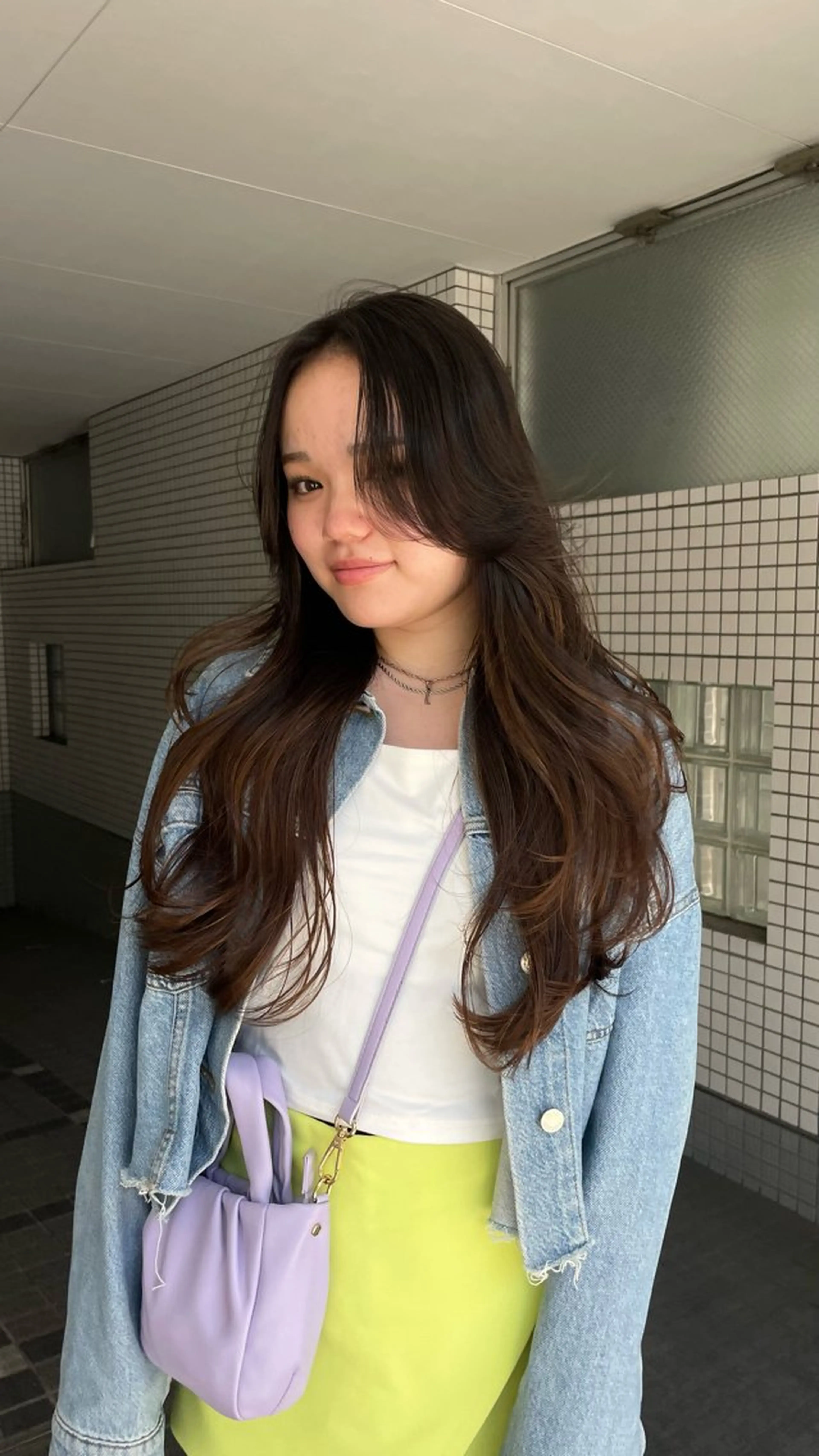 ロング ロングレイヤー 顔周りカット レイヤーカット ロング ミユ/ショート/ カットモデル/名東区のヘアスタイル