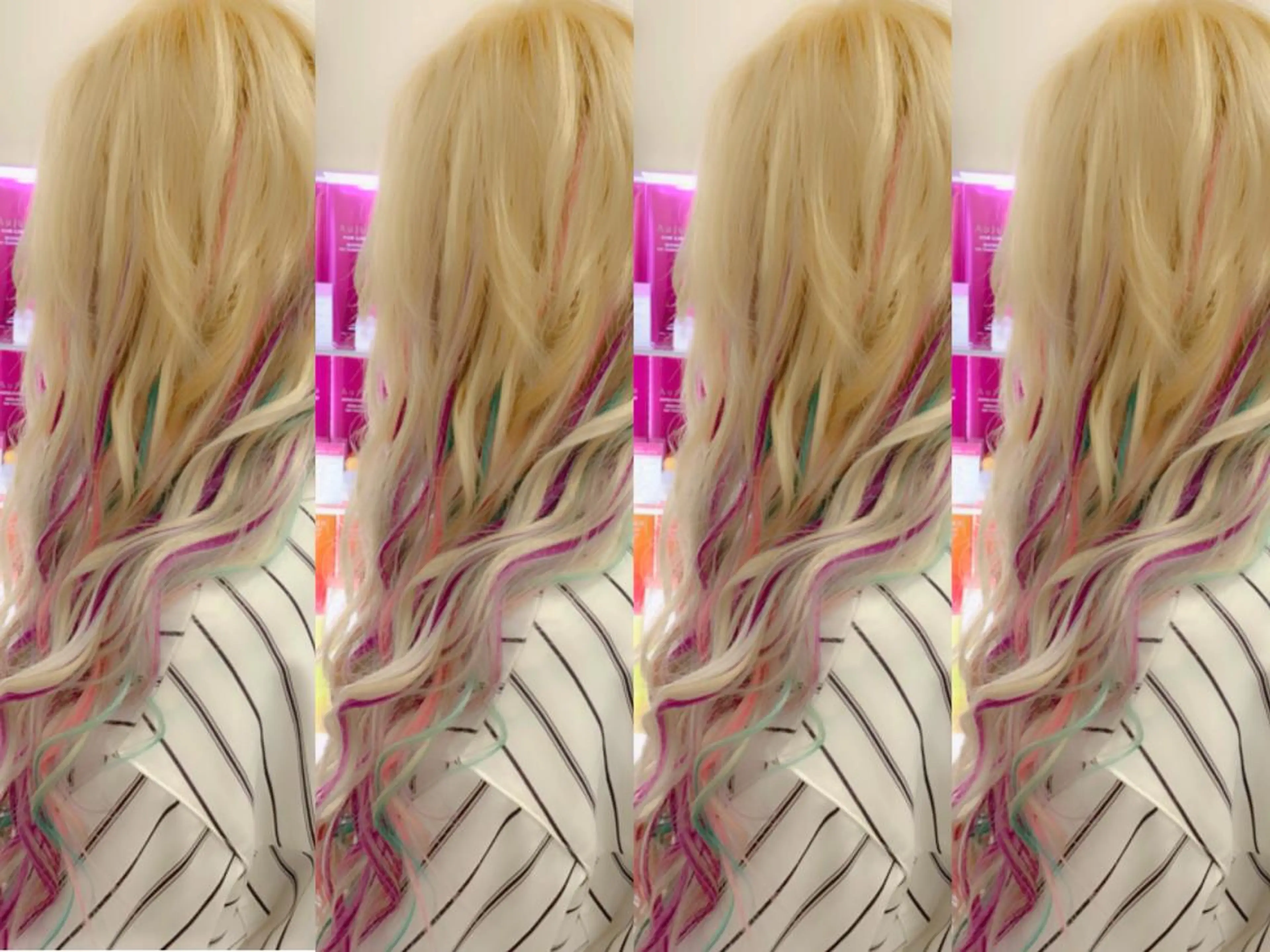 ロング カラー カット ヘアカラー エクステ れん/ハイトーン /エクステ/韓国風のヘアスタイル