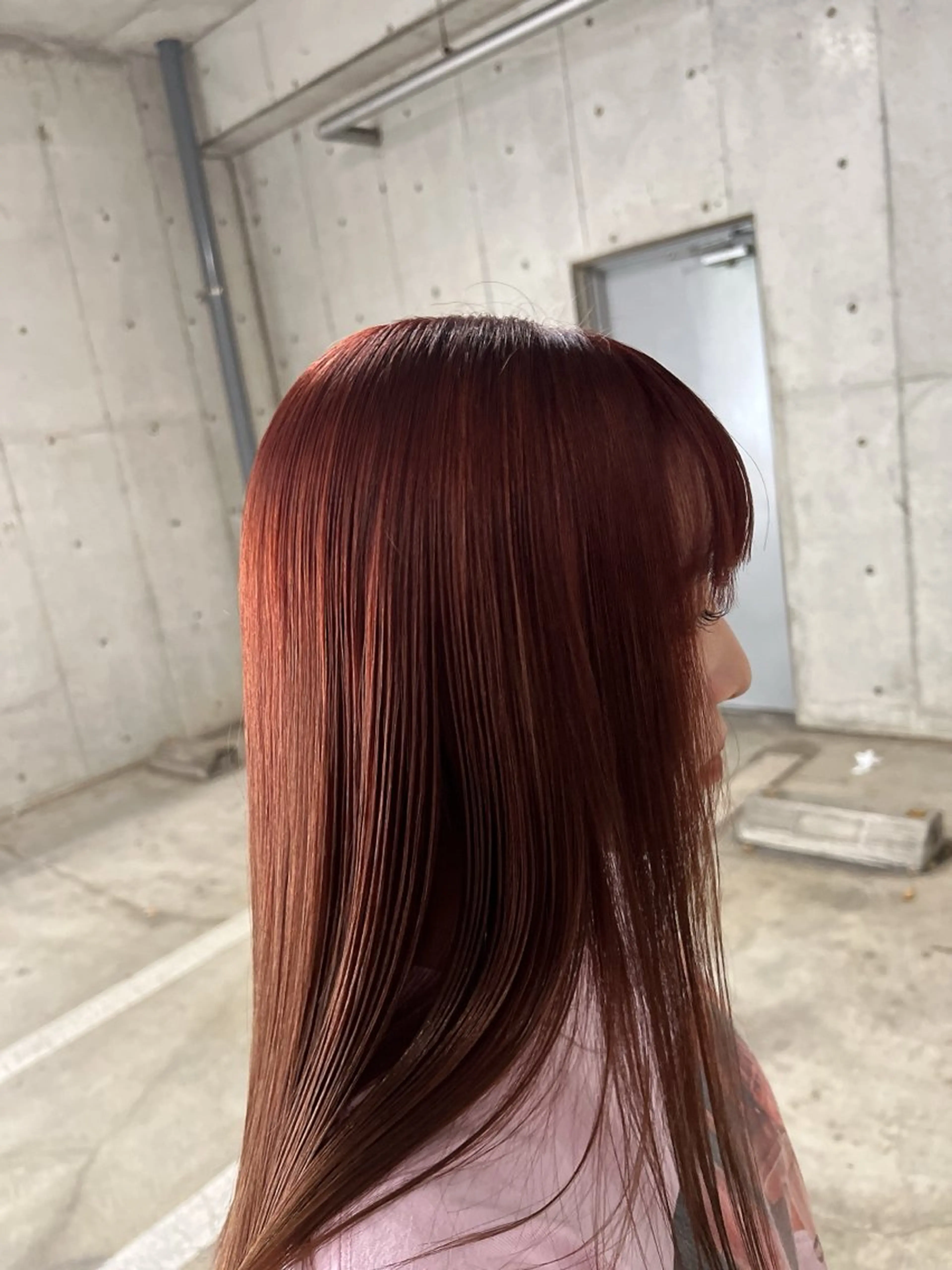 セミロング カラー オレンジ レッドカラー keita💫暖色系 💫ハイトーン💫のヘアスタイル