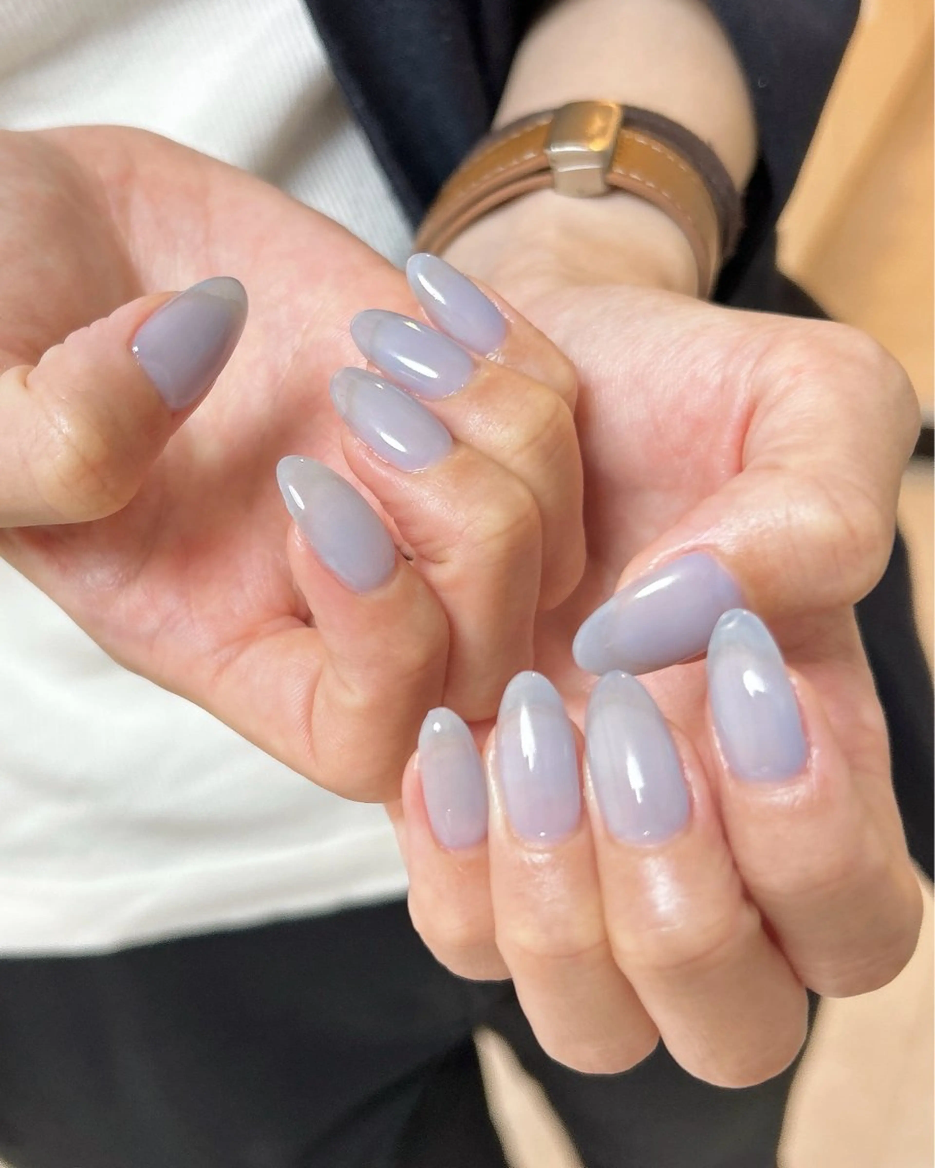 ネイル ブルー ハンドネイル ten nail salon　かえでのネイルデザイン