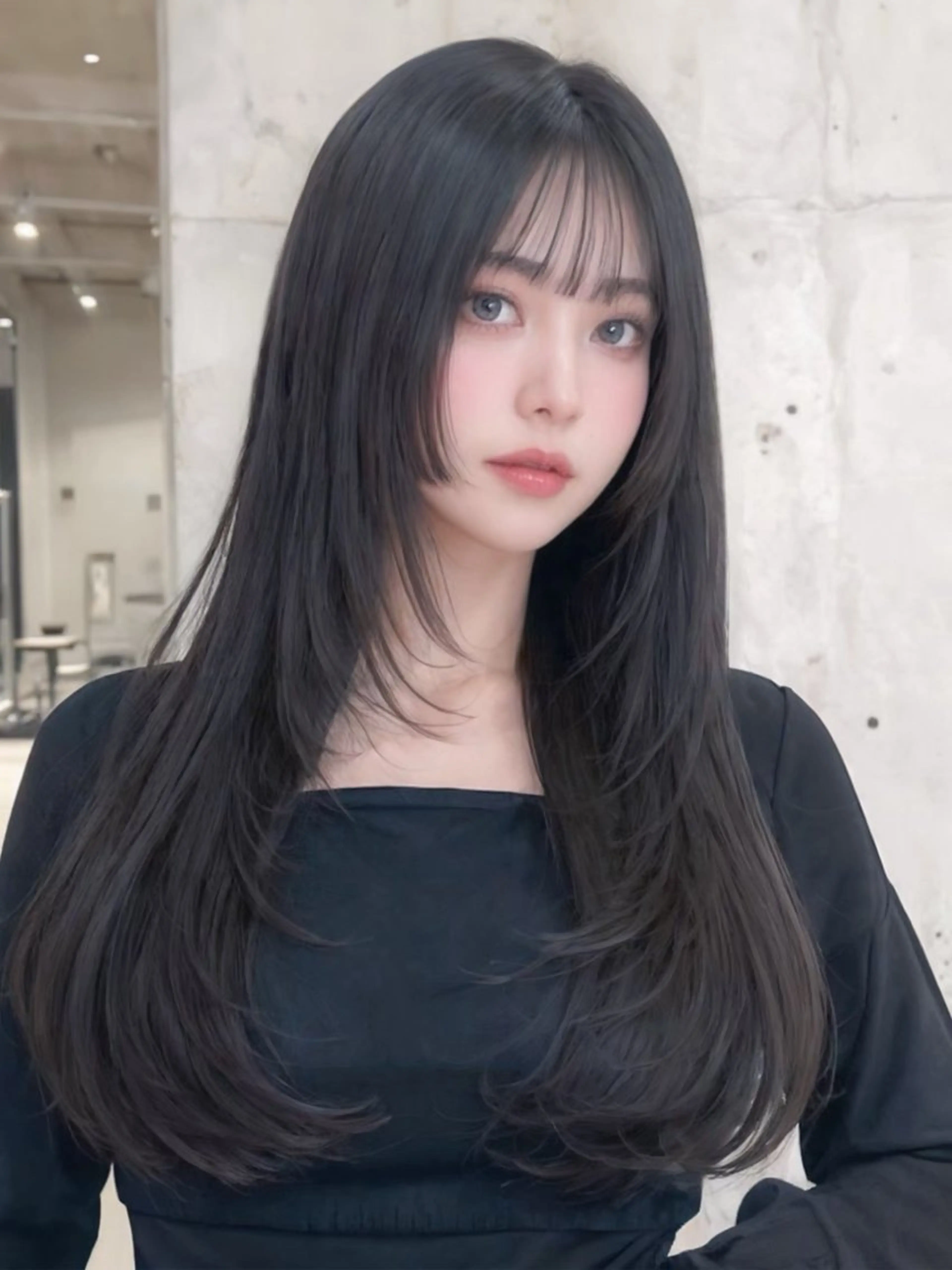 ロング カット ヘアカラー トリートメント 韓国風✨髪質改善✨ 縮毛矯正✨松浦知奈美のヘアスタイル