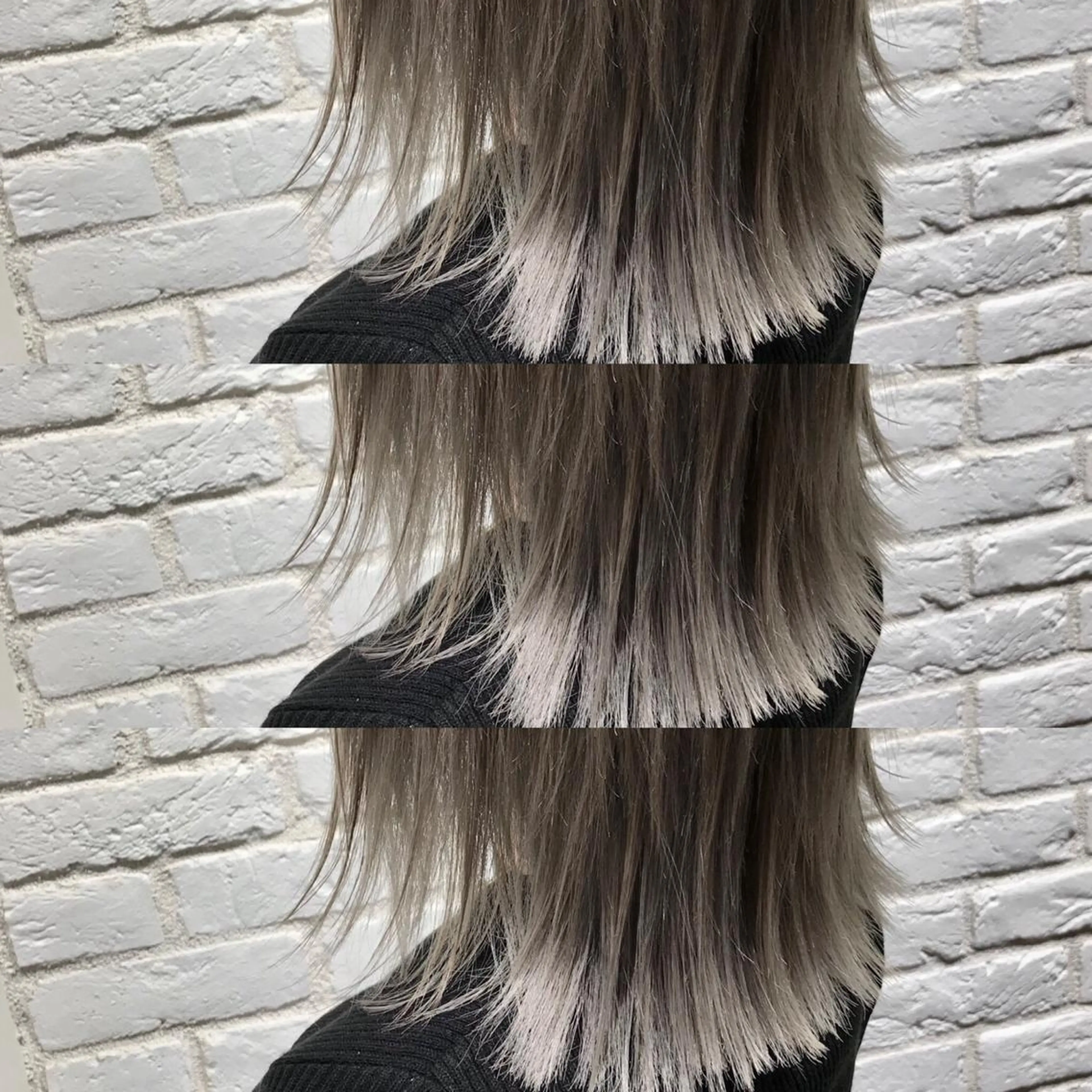 ミディアム カラー ブリーチ ケアブリーチ シルバー Neale. yumiのヘアスタイル