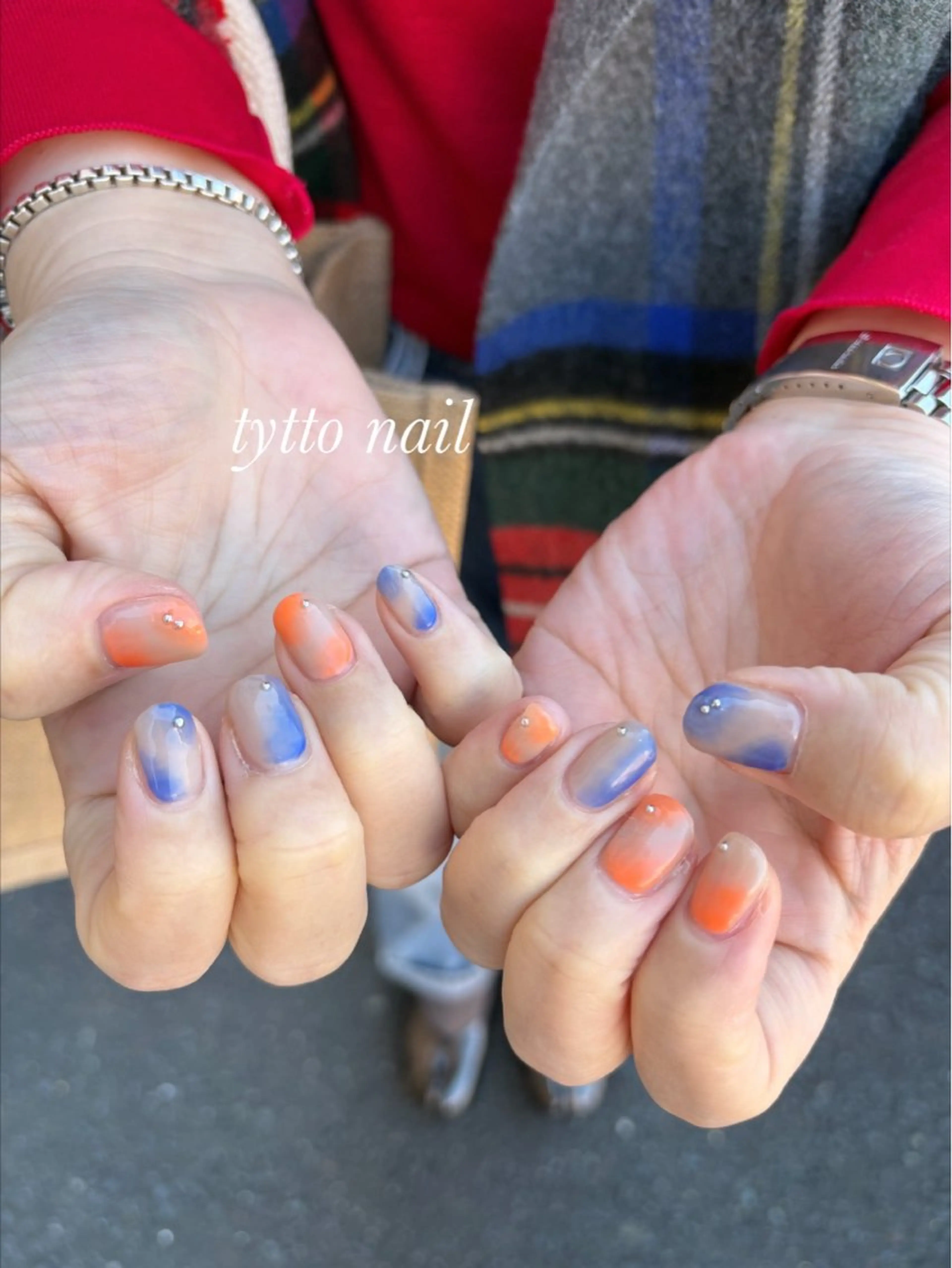 ネイル アニマル柄 ブルー ニュアンスネイル オフィスネイル ワンカラーネイル ハンドネイル tytto nail ❤︎‪‪eri‪‪のネイルデザイン