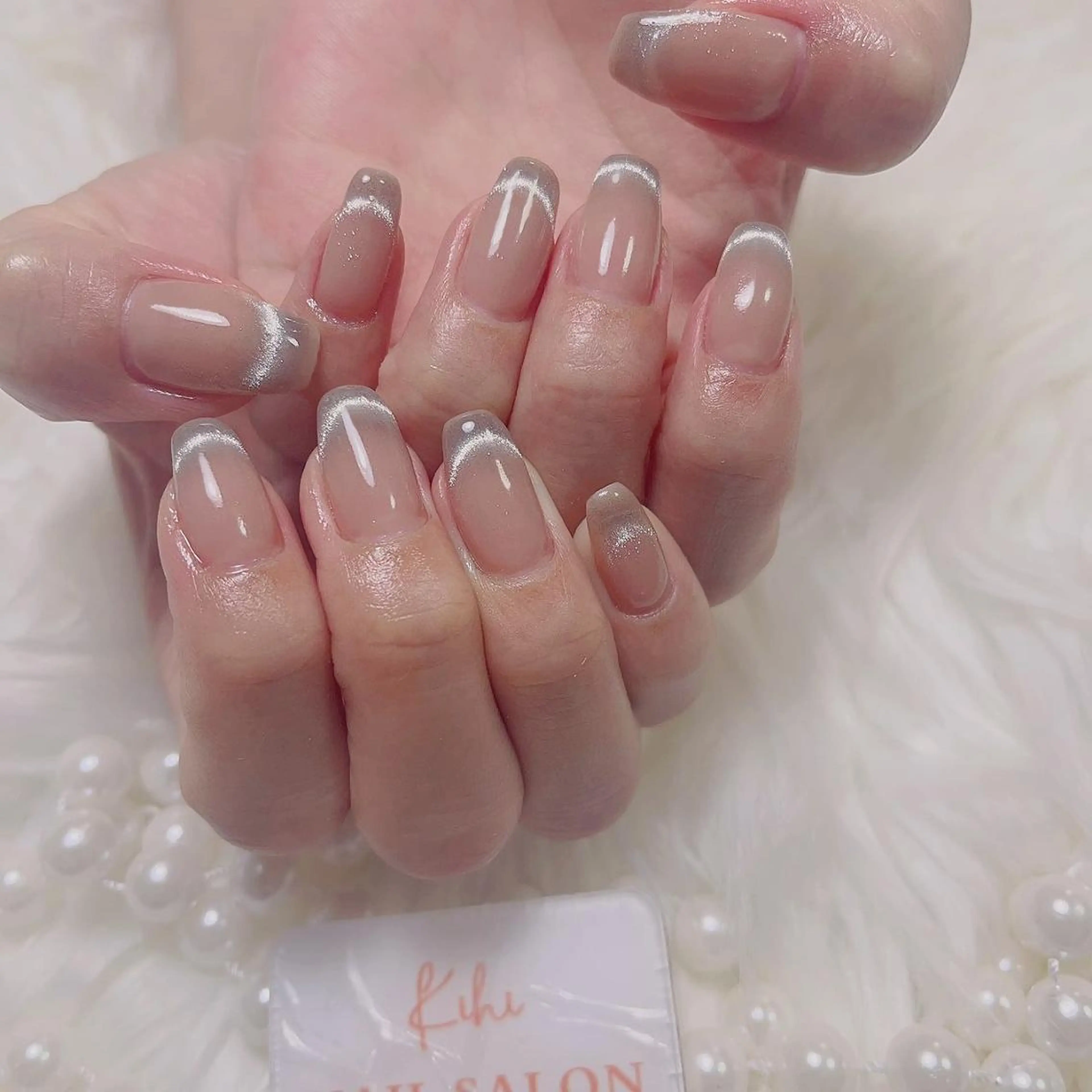 マグネットフレンチ／ミラーフレンチ／ガラスフレンチ【ジェル付き替えオフ無料】の写真