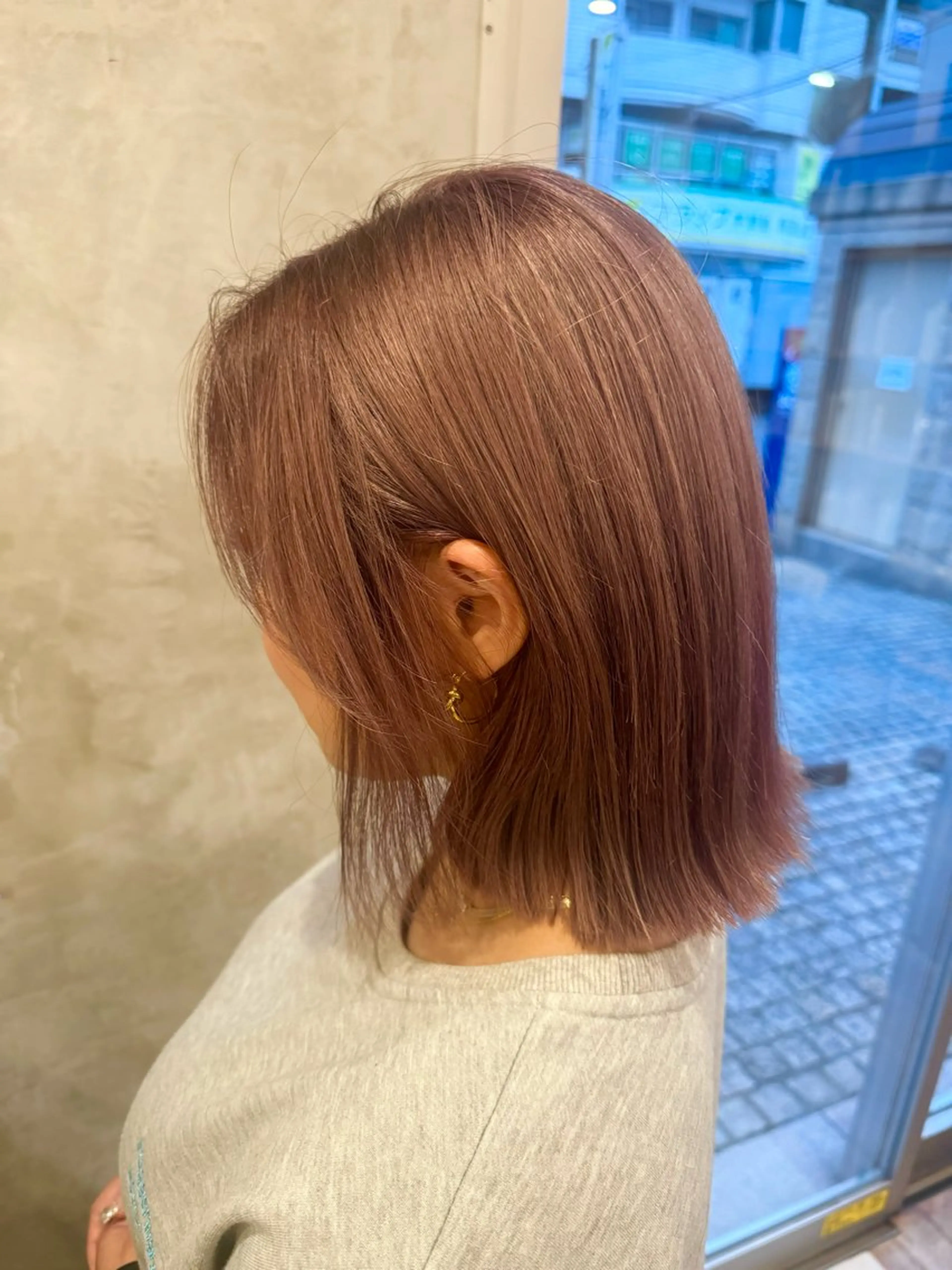 ミディアム カラー ベージュカラー ピンクカラー ピンクベージュ こぐれあやの ボブ特化💫のヘアスタイル