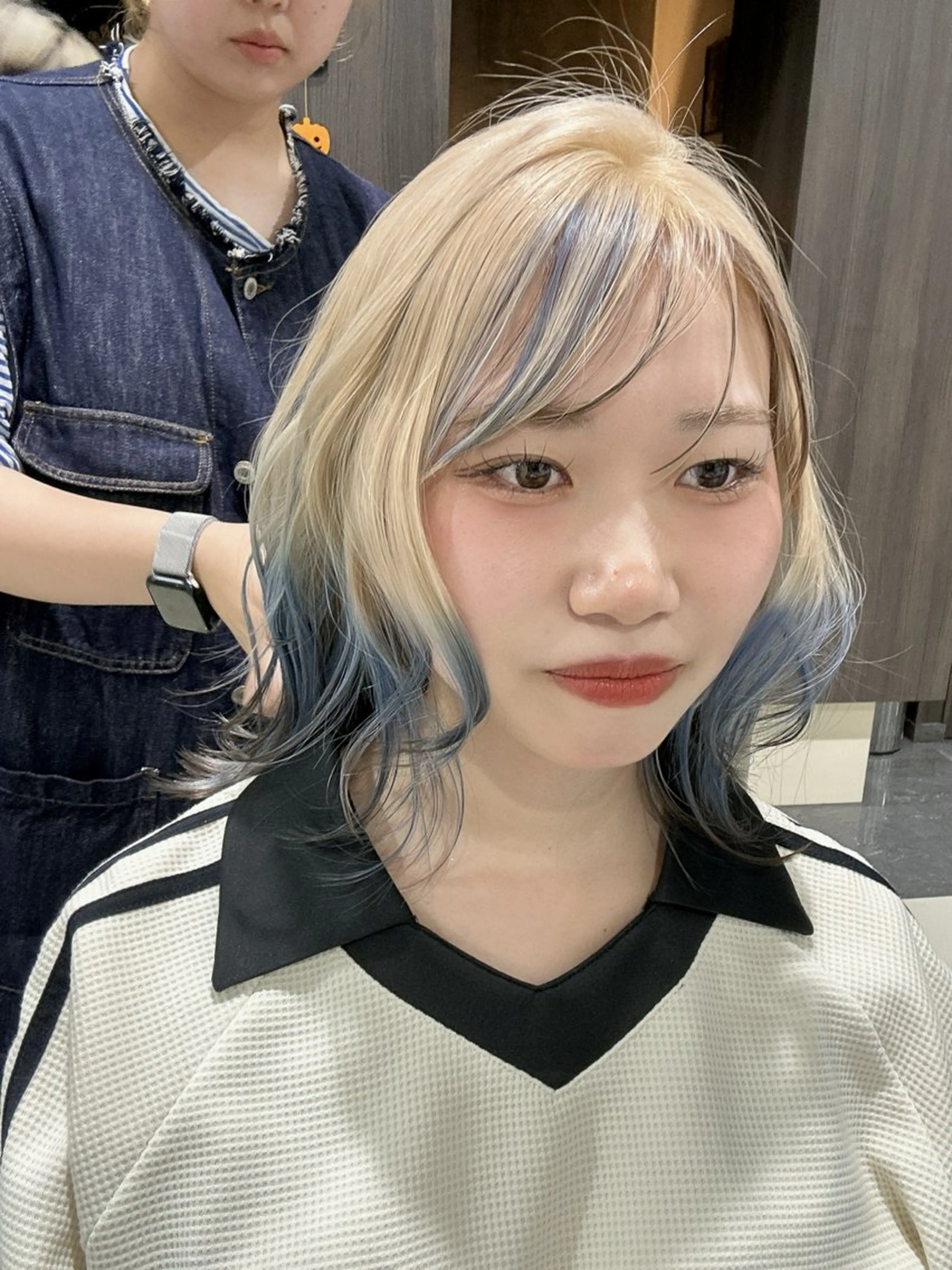ミディアム カット ヘアカラー トリートメント 茅ヶ崎駅すぐ レイヤー🥰のヘアスタイル