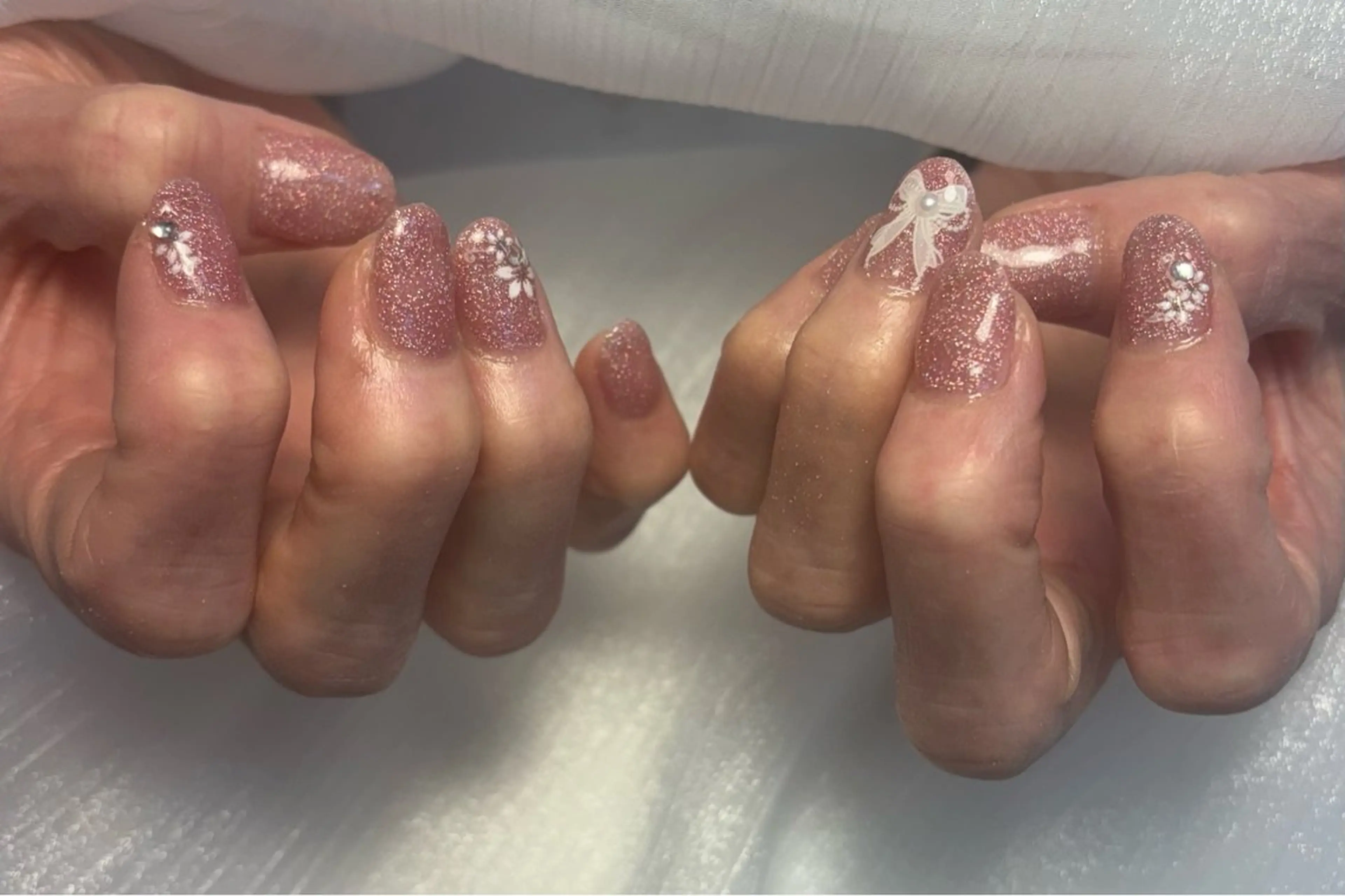 ネイル フラッシュネイル フットネイル フレンチネイル ジェルネイル ガラスフレンチ ハンドネイル Nail salon Natulalのネイルデザイン