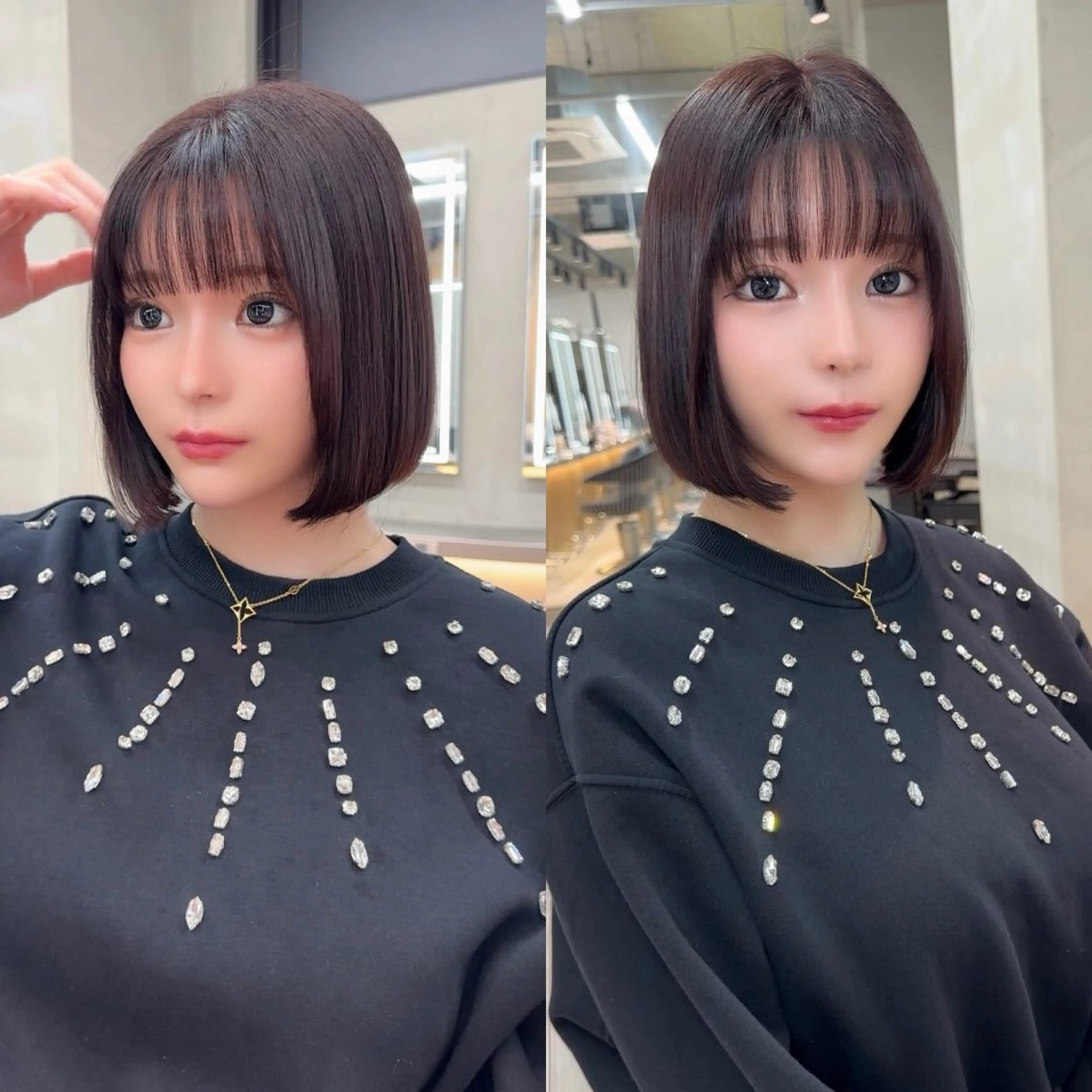 ミディアム カット ヘアカラー 縮毛矯正 トリートメント ✨髪質改善特化✨副 店長椎葉信乃介のヘアスタイル