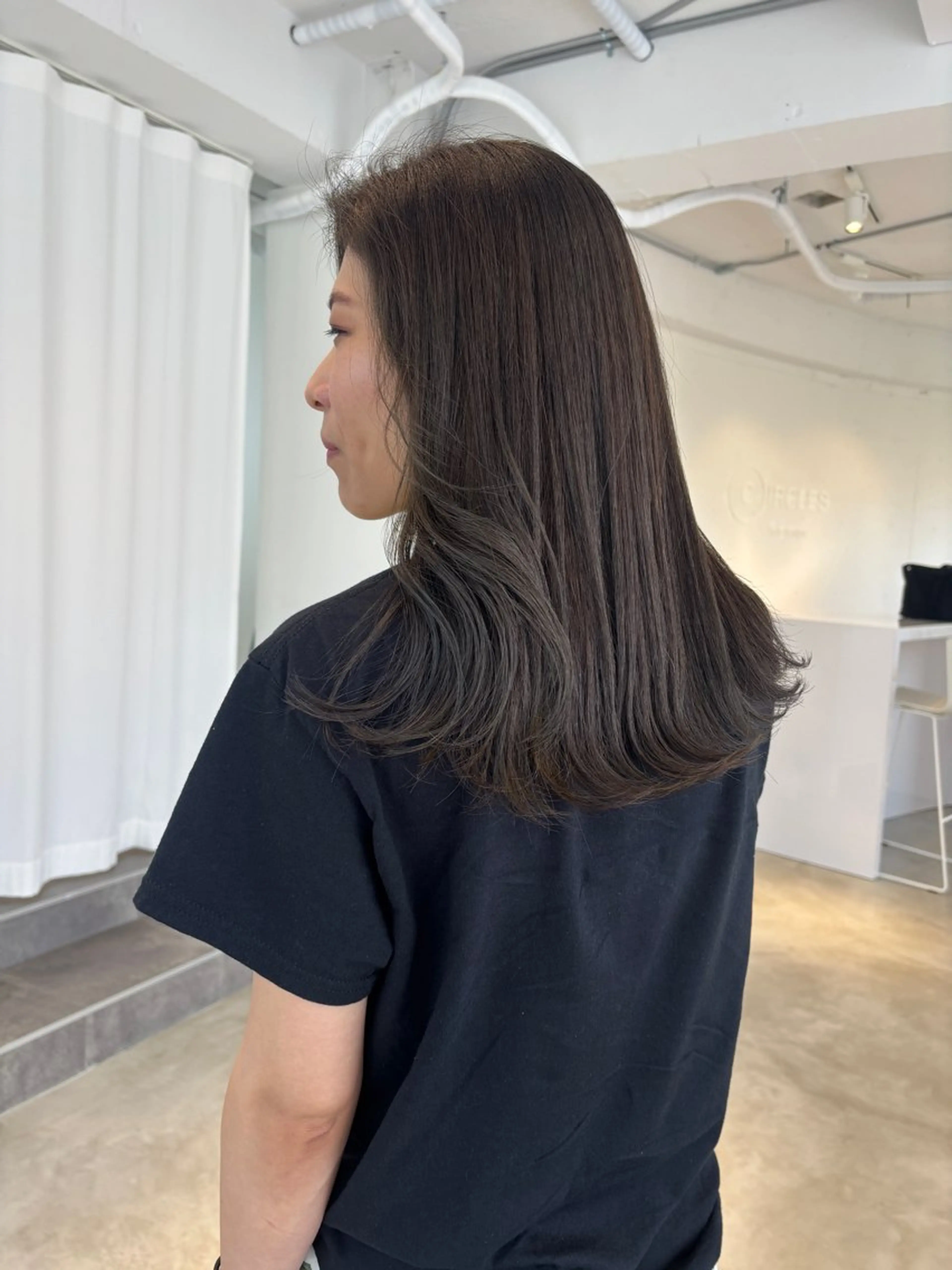 セミロング カラー グレージュ オリーブグレージュ オリーブグレー ヘアカラー トリートメント 薬院浄水通/ショート /ボブ/rukaのヘアスタイル