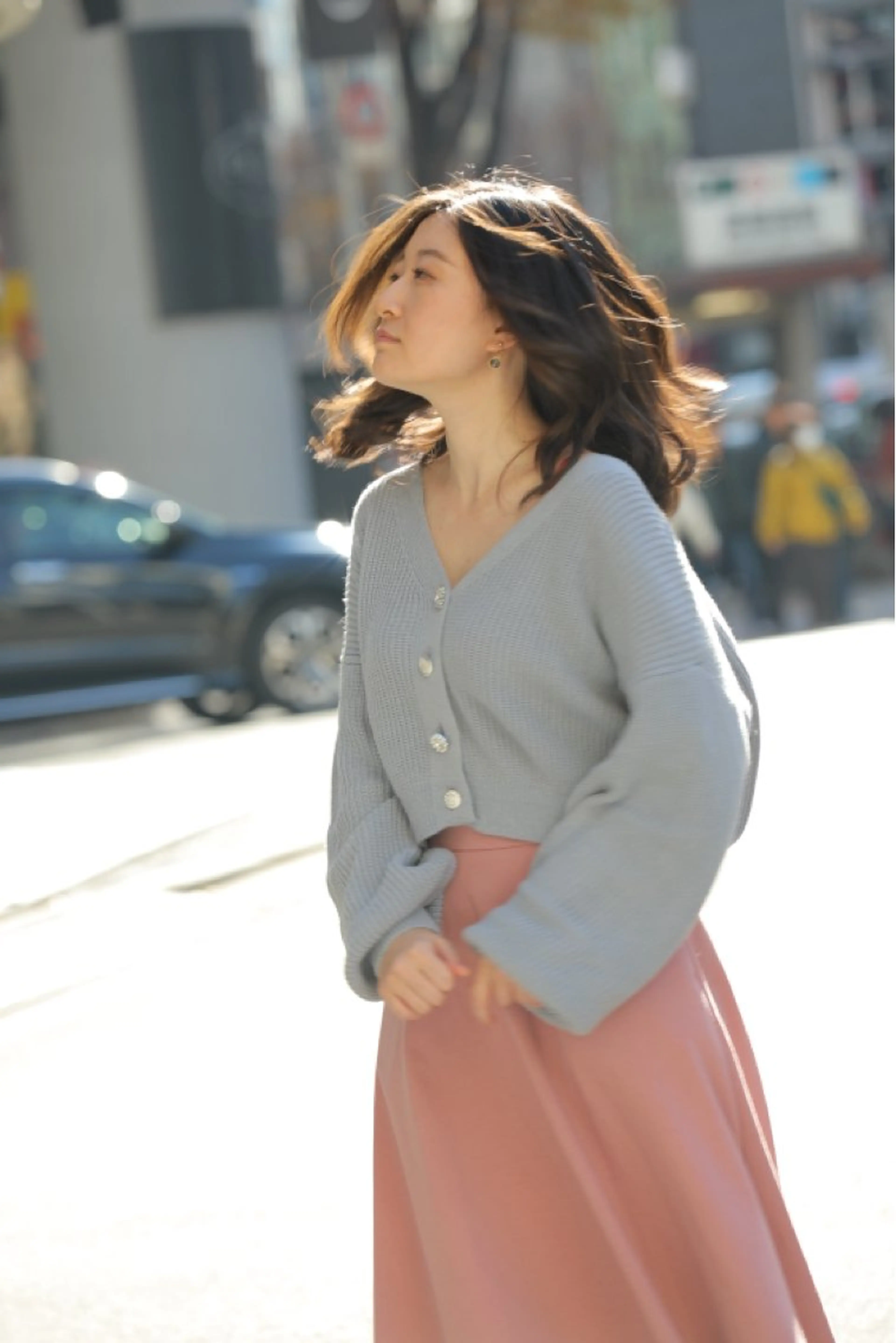 ミディアム ハイライト 髪質改善 小顔カット Endearing 銀座/レイヤーカットのヘアスタイル