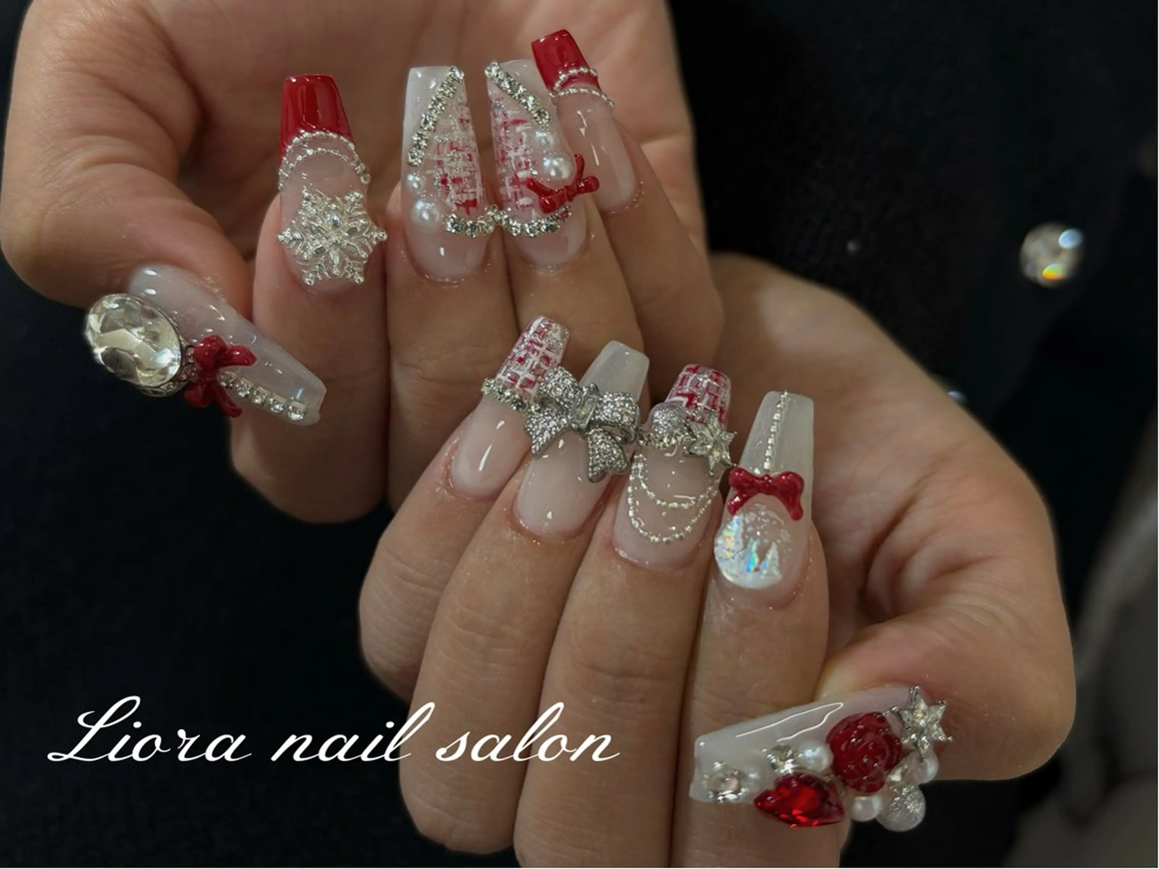 ネイル チークネイル フットネイル フレンチネイル ジェルネイル ガーリー ハンドネイル Liora nail 1のネイルデザイン