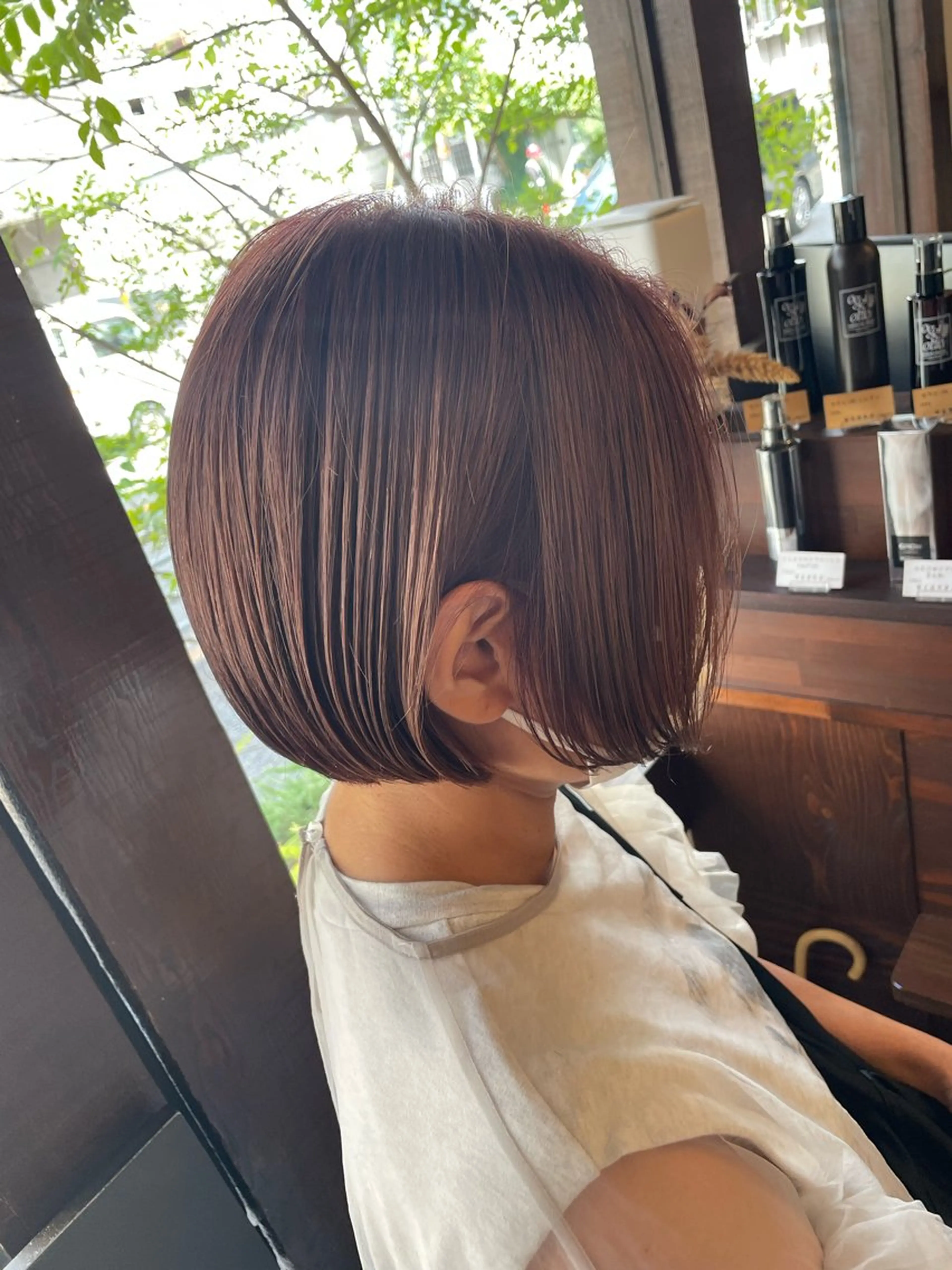 ショート カラー ピンクカラー ボブ カット 上尾  純也のヘアスタイル