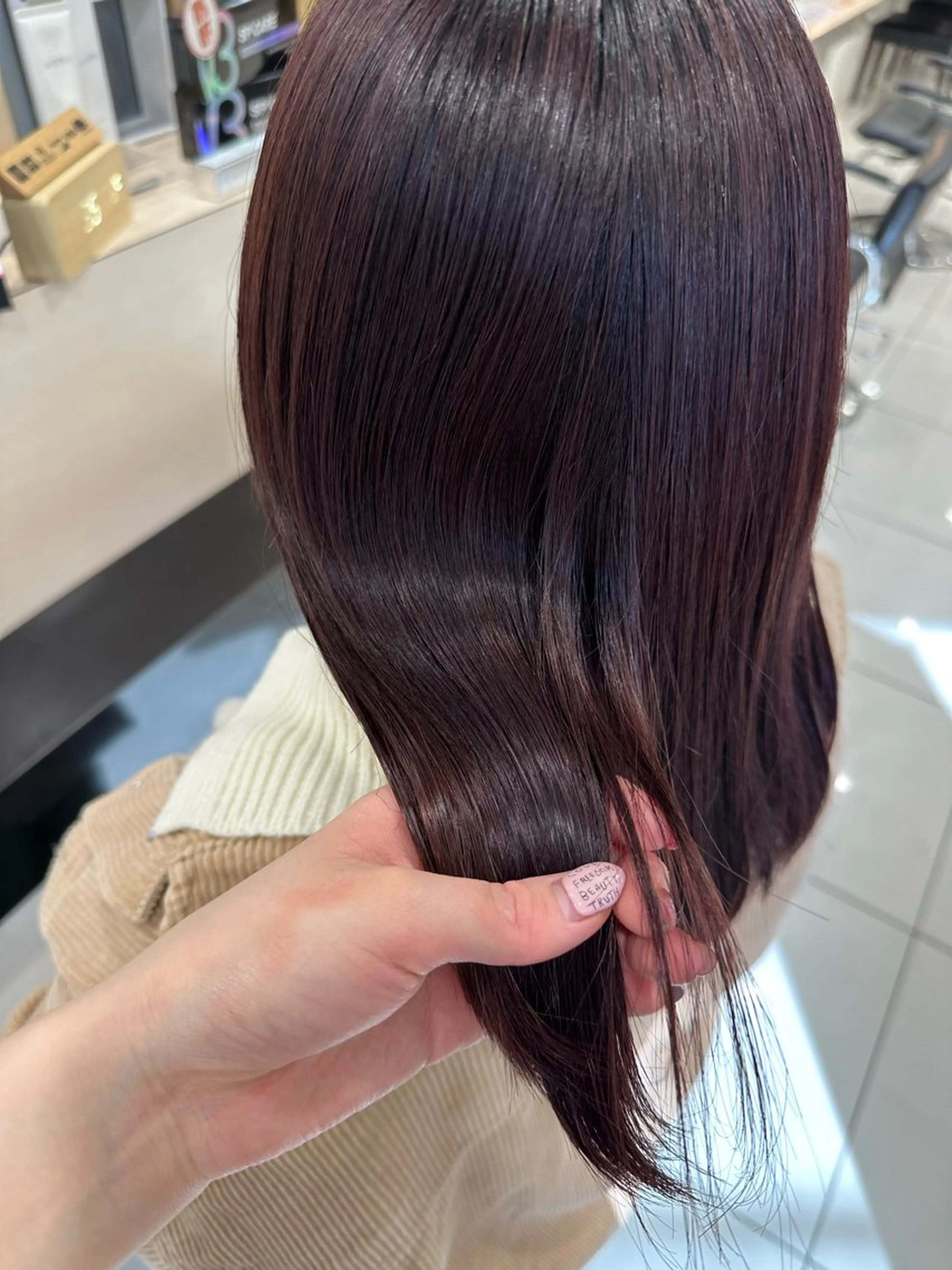 セミロング カラー ヘアカラー クロスパーマ/うる艶 カラー/Kurumiのヘアスタイル