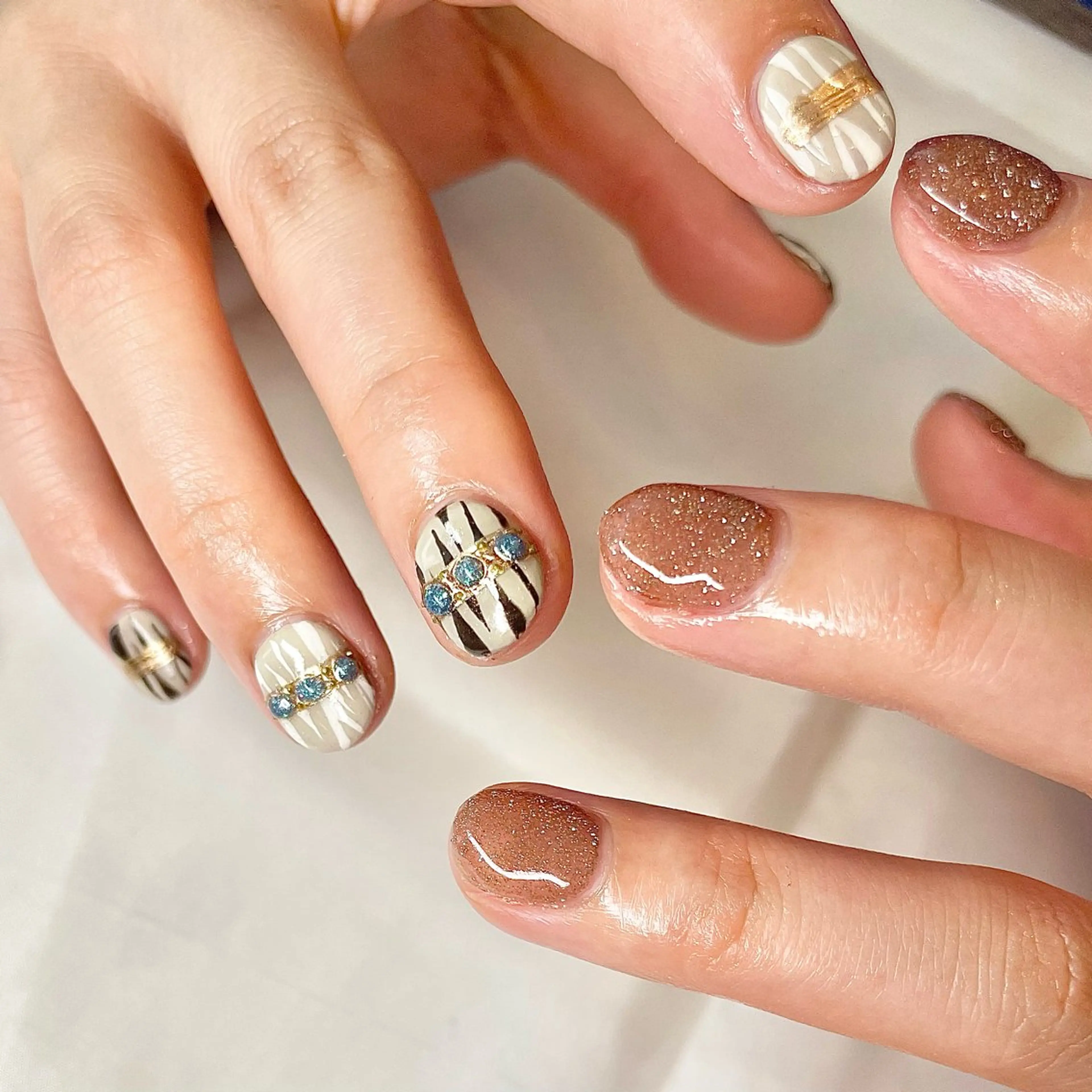 メンズ ネイル アニマル柄 アートネイル フラッシュネイル nail&eye Aoのマツエク・マツパデザイン