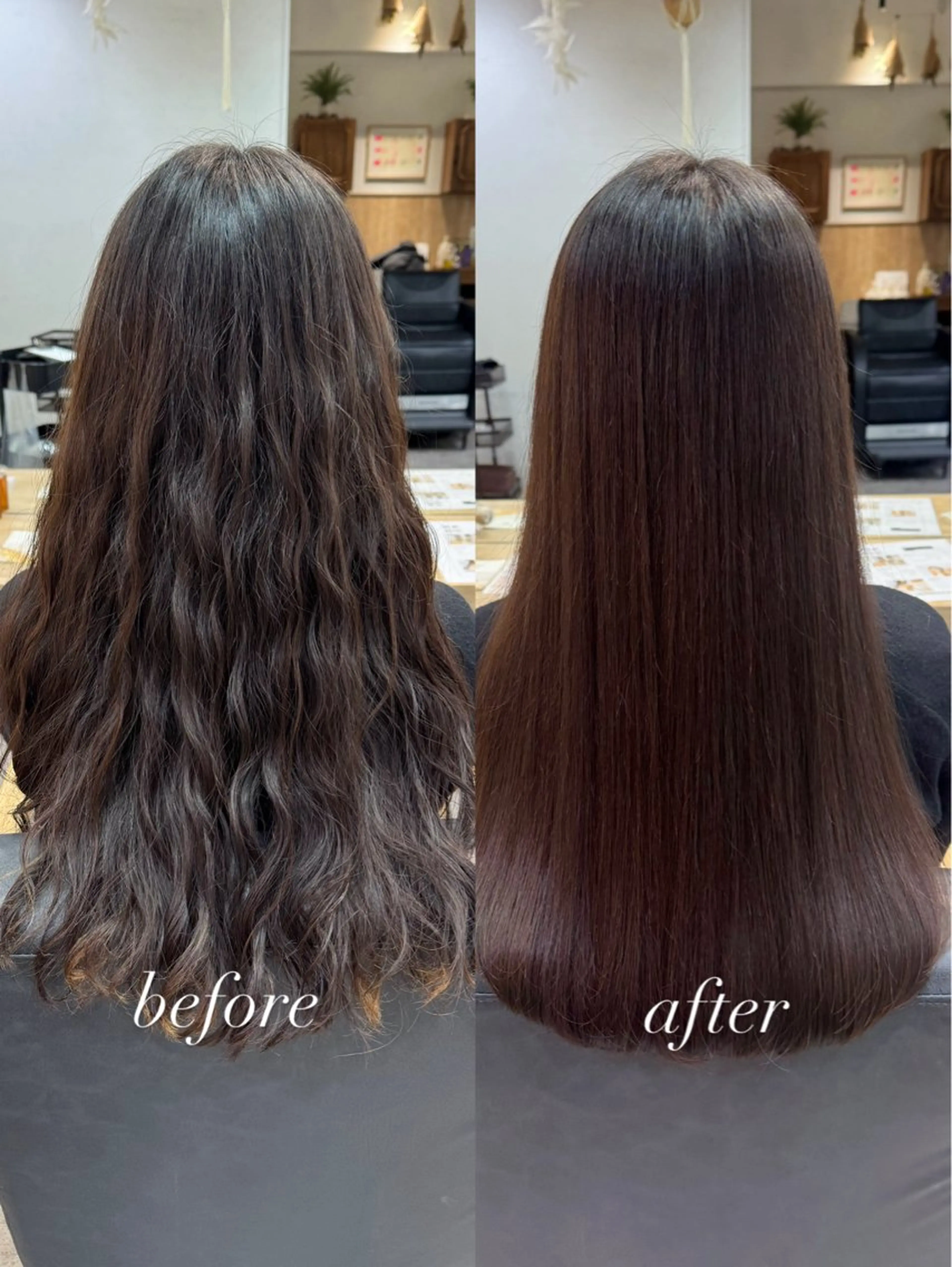 ロング パーマ 髪質改善 ロング ストレートパーマ カット パーマ 縮毛矯正 トリートメント 縮毛矯正/艶髪カラー ヘアアレンジ/ひふみのヘアスタイル