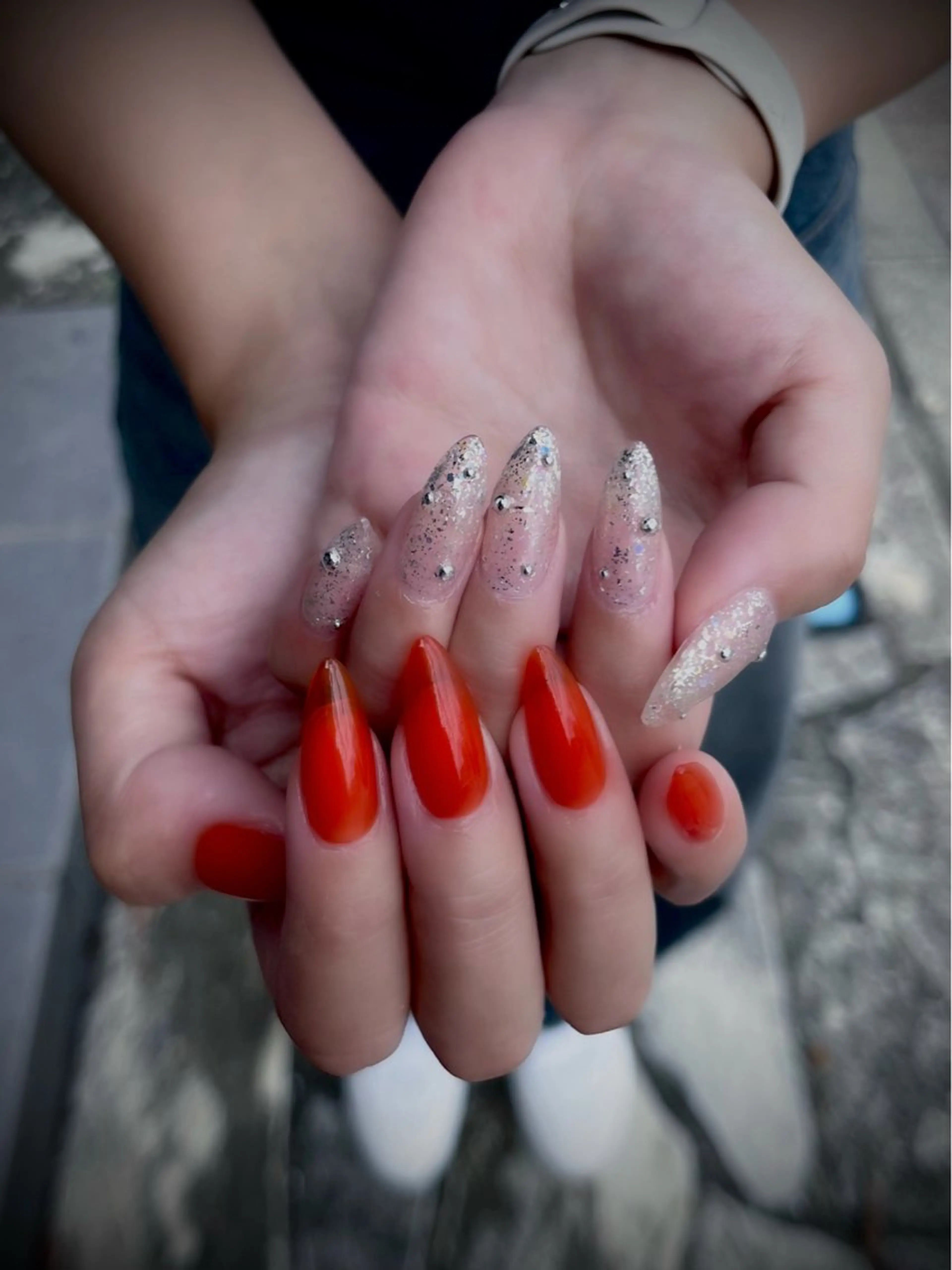 ネイル キラキラネイル マグネットネイル ワンカラーネイル スカルプネイル ワンホンネイル nine.🦋 YUKOのネイルデザイン