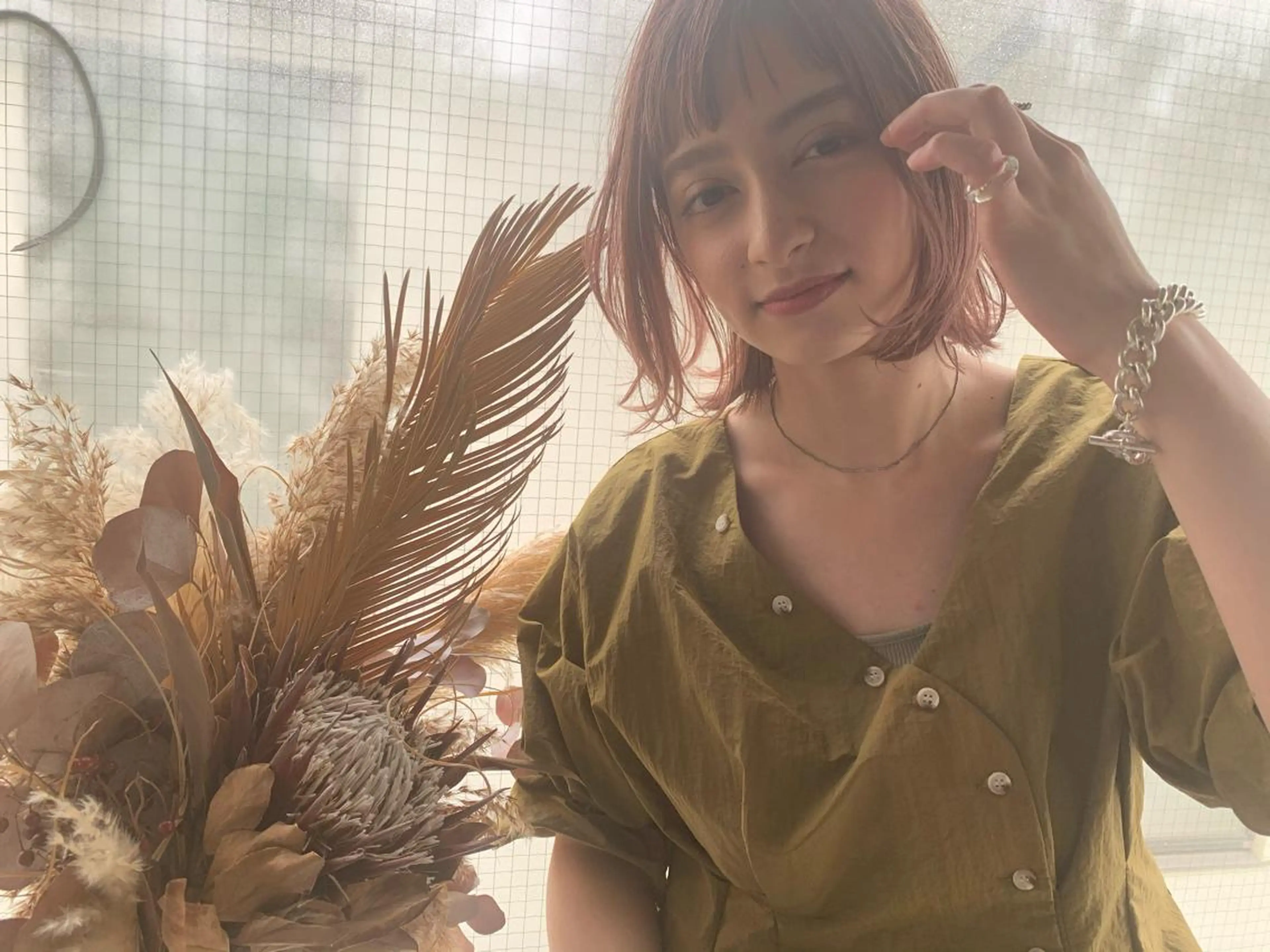 ミディアム ヘアカラー トリートメント 林 里美のヘアスタイル