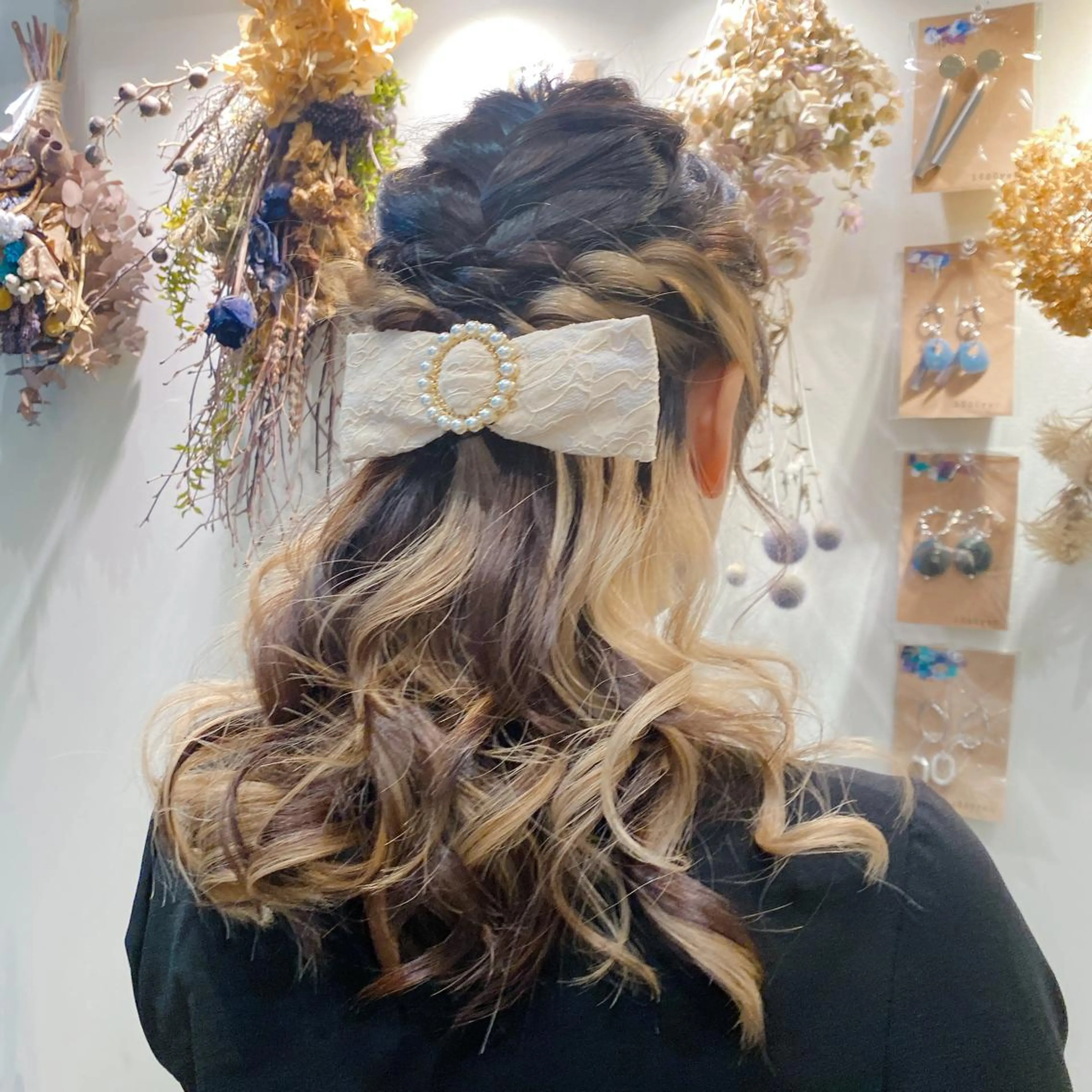 セミロング ヘアアレンジ ハーフアップ 21salon所属・non .のヘアスタイル