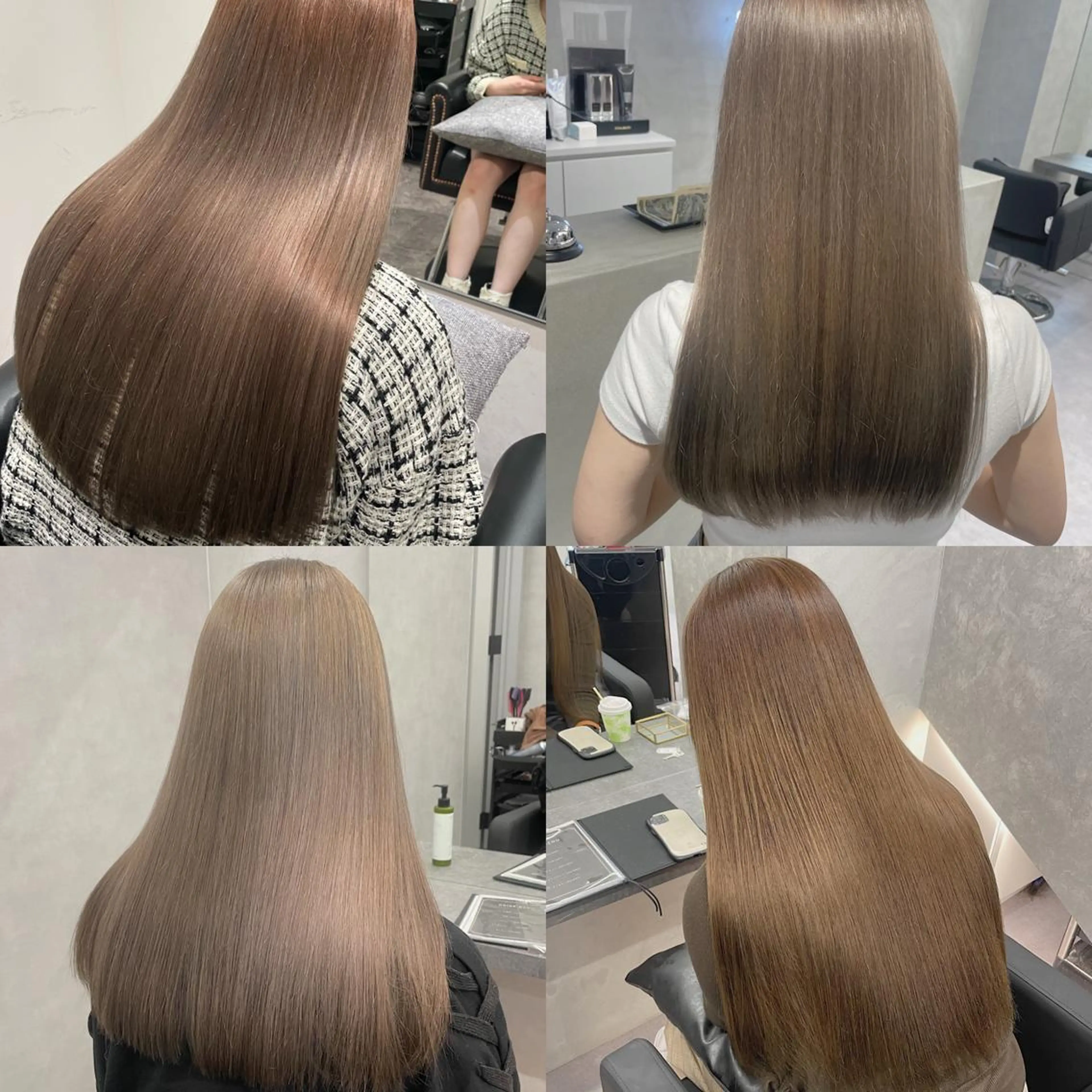 ロング カラー アッシュ バレイヤージュ ベージュカラー 黒髪 ブリーチ ikuma/ ミルクティーのヘアスタイル