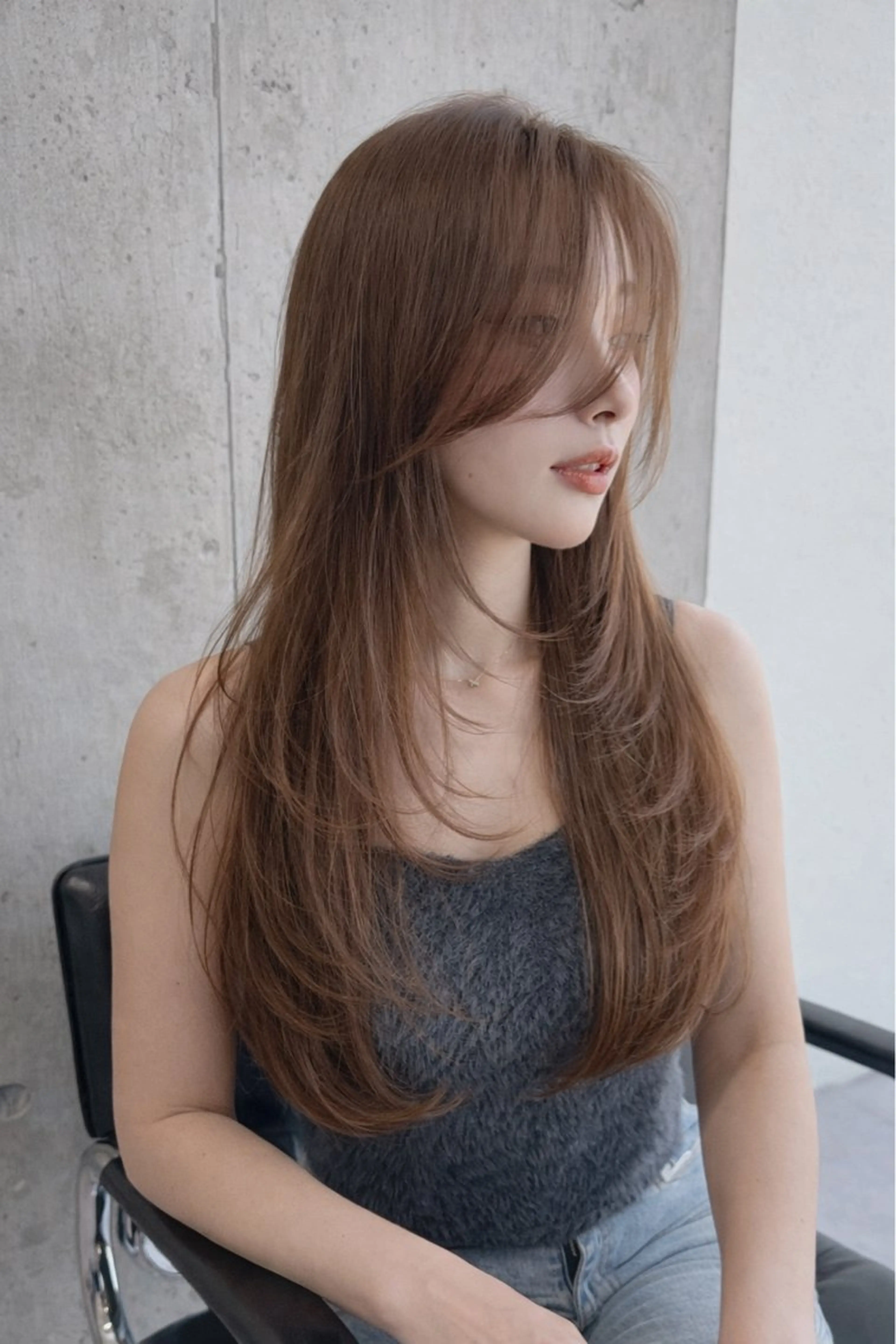 ロング レイヤーカット カット ヘアカラー KURO/韓国ヘア /レイヤーカットのヘアスタイル