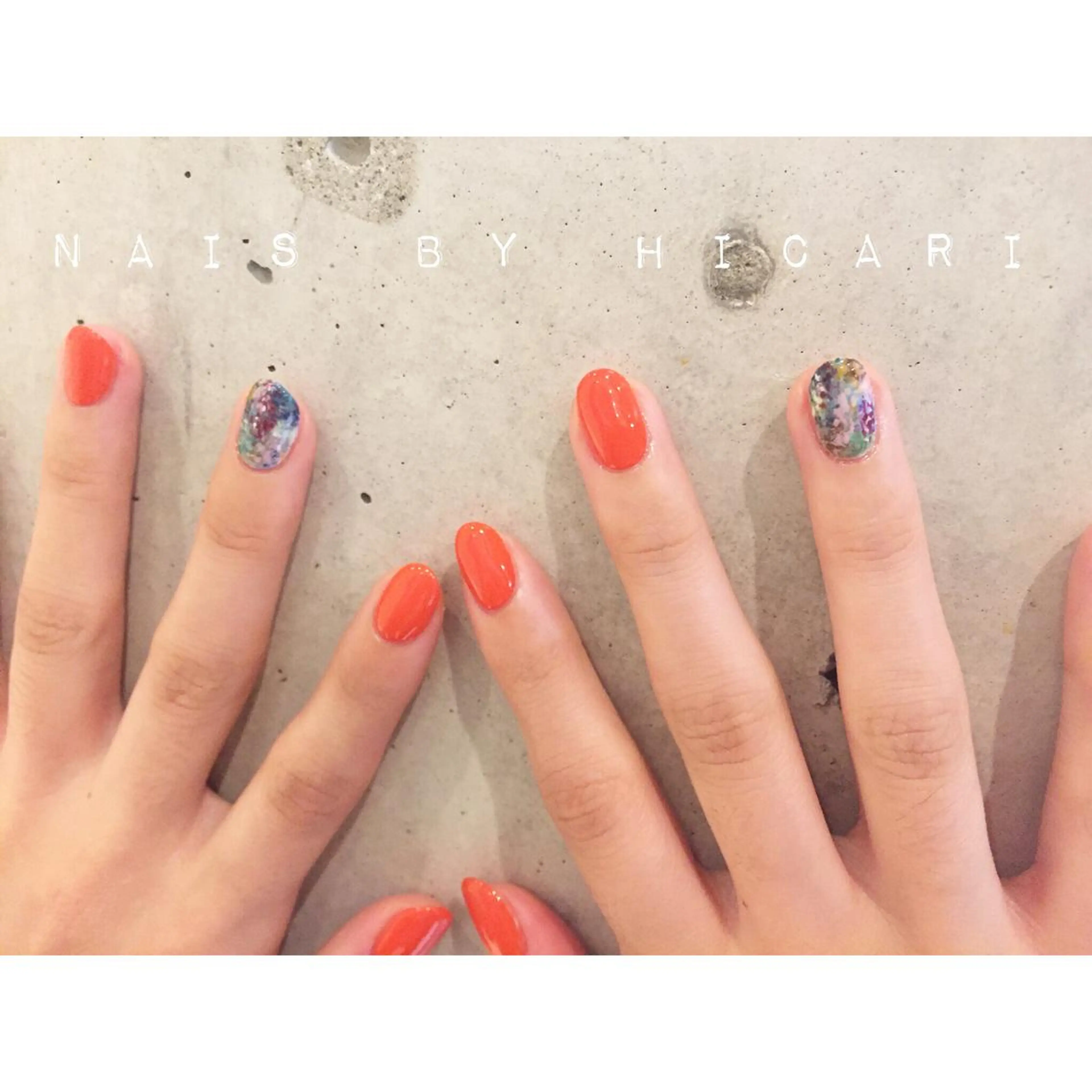 ショート カラー パーマ ネイル マツエク・マツパ ジェルネイル ニュアンスネイル パラジェル ニュアンスパーマ illum hicariのネイルデザイン