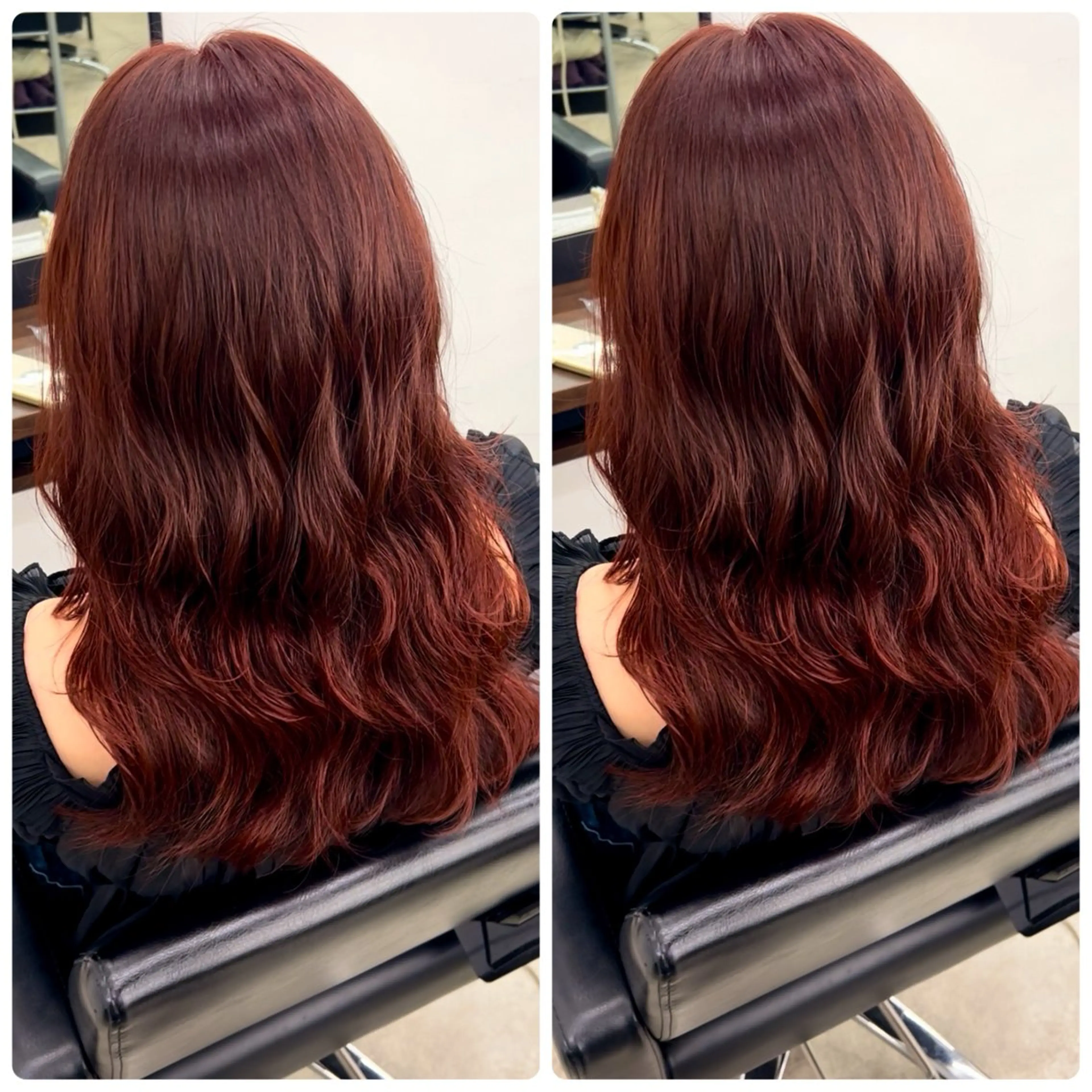 セミロング カラー パーマ 暖色/ダブルカラー/ オレンジ/まどか🍊のヘアスタイル