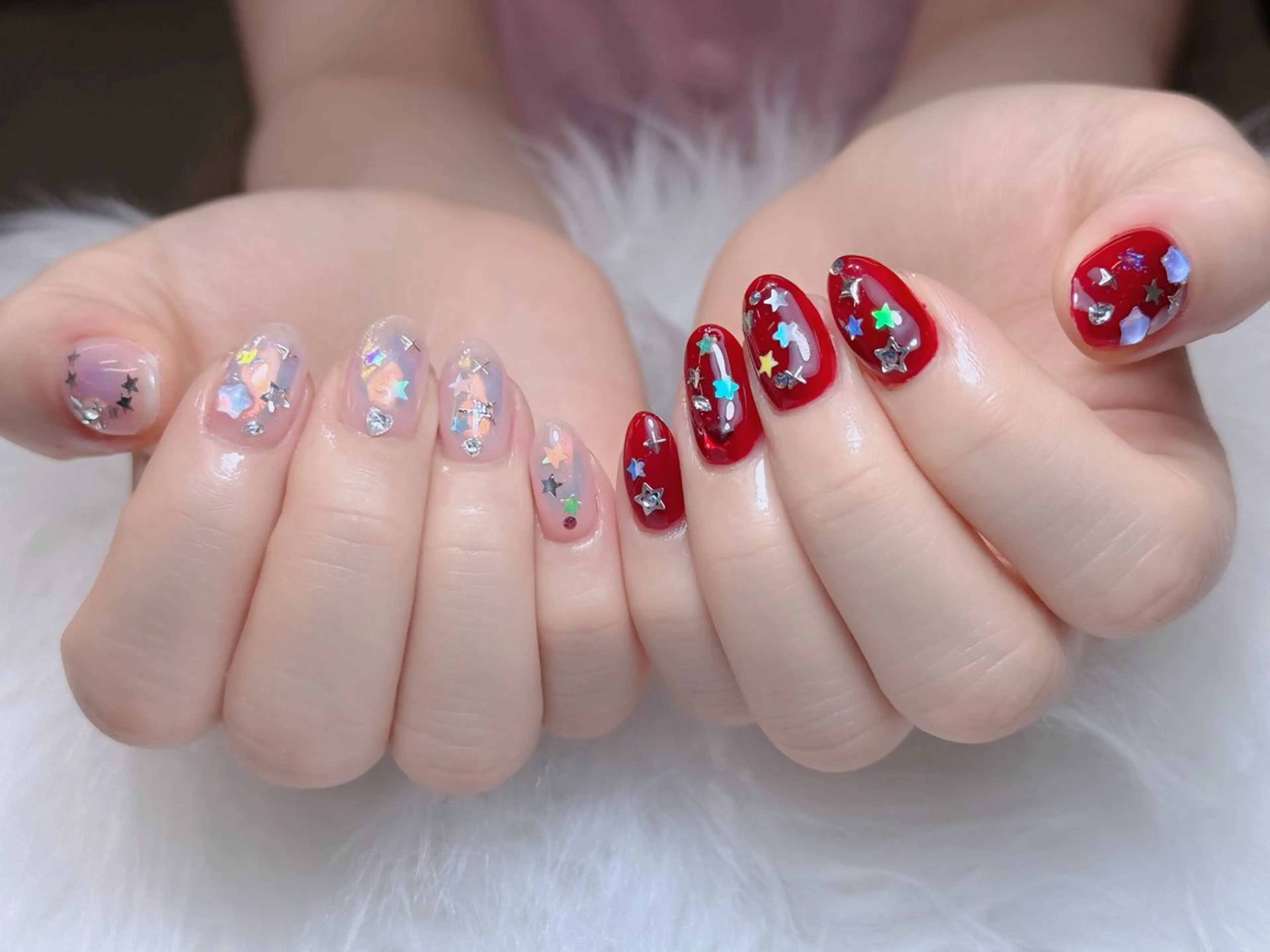 ネイル オーロラネイル チークネイル フットネイル フレンチネイル 韓国ネイル ハンドネイル Lumi Nailのネイルデザイン