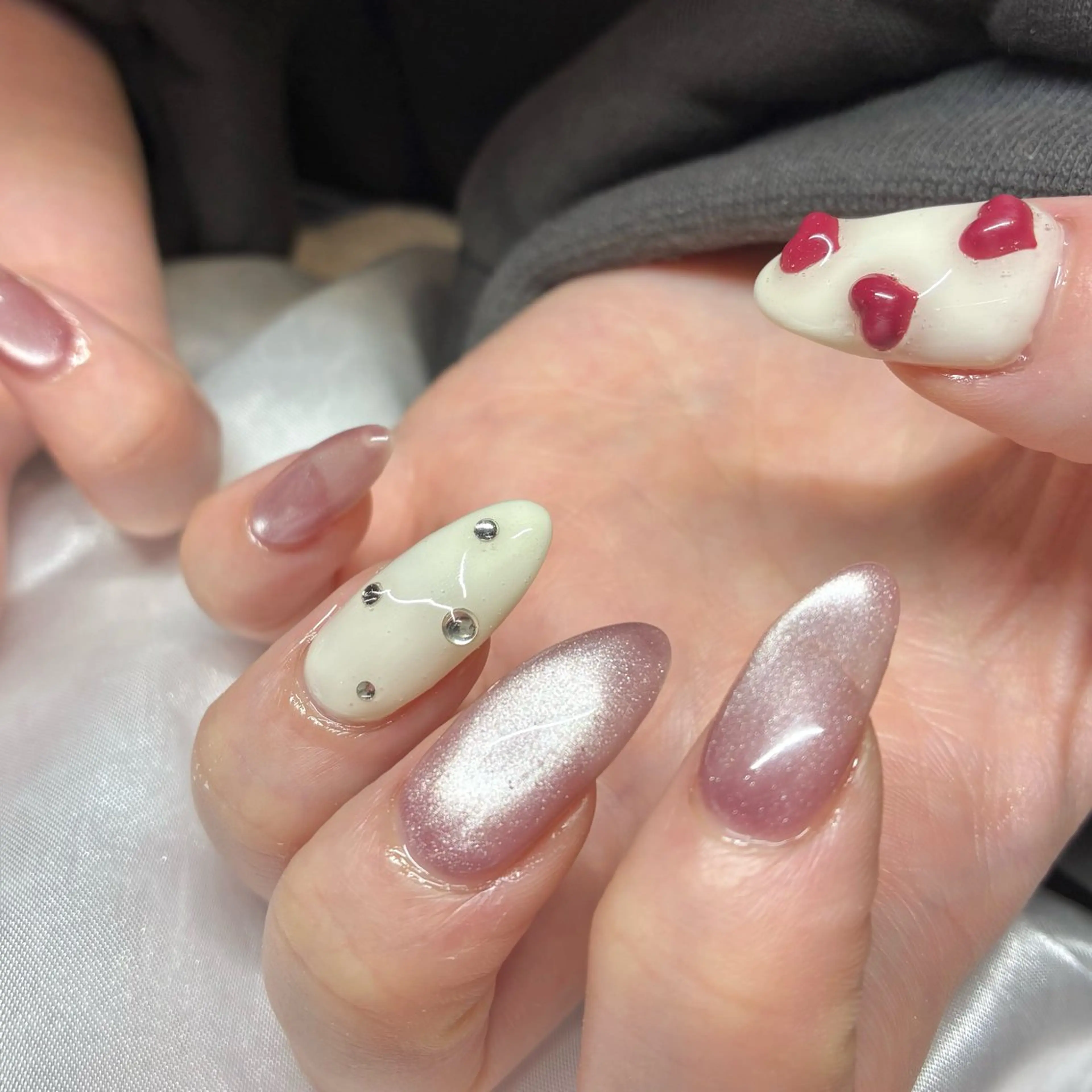 ネイル ジェルネイル マグネットネイル ハンドネイル Nail ヌシん家 AKANEのネイルデザイン