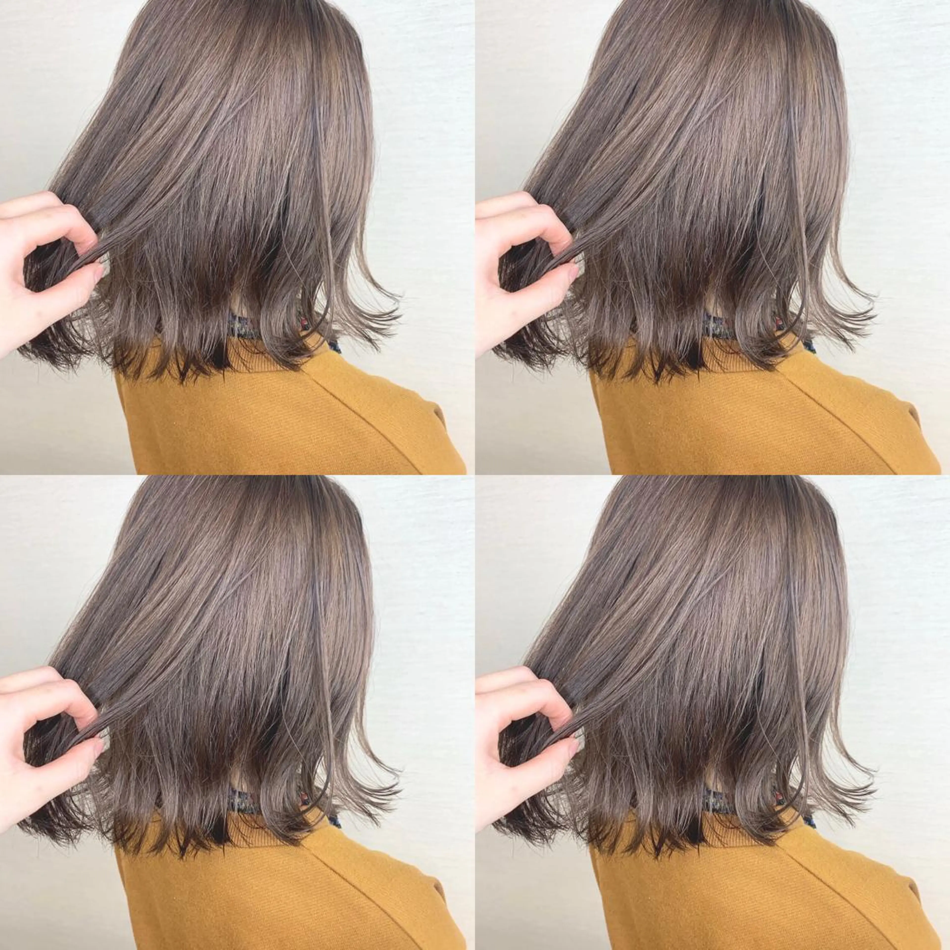 ミディアム カラー 韓国レイヤーカット/ ダブルカラーのヘアスタイル