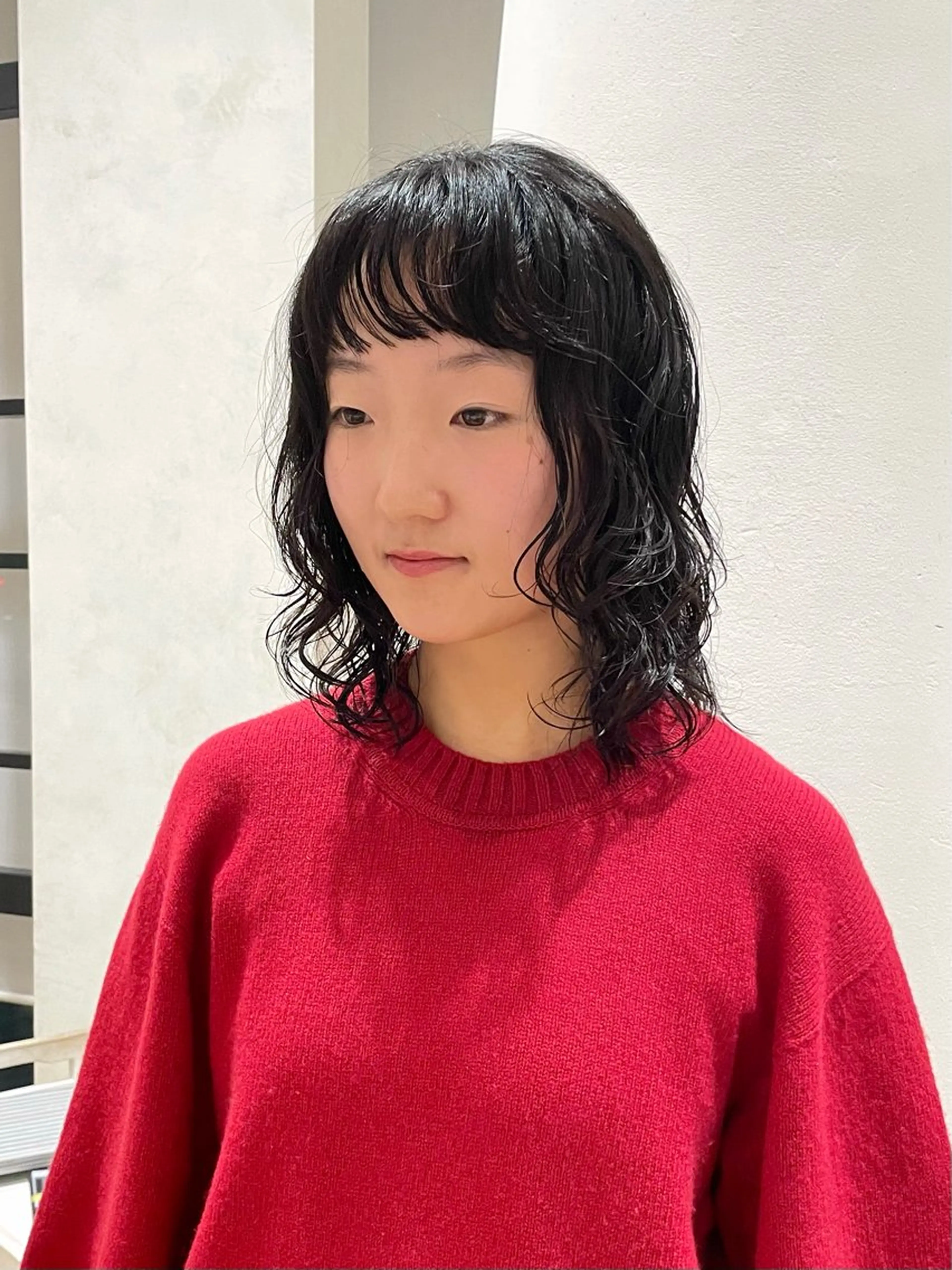 ミディアム パーマ カット パーマ ELLE salon サエのヘアスタイル