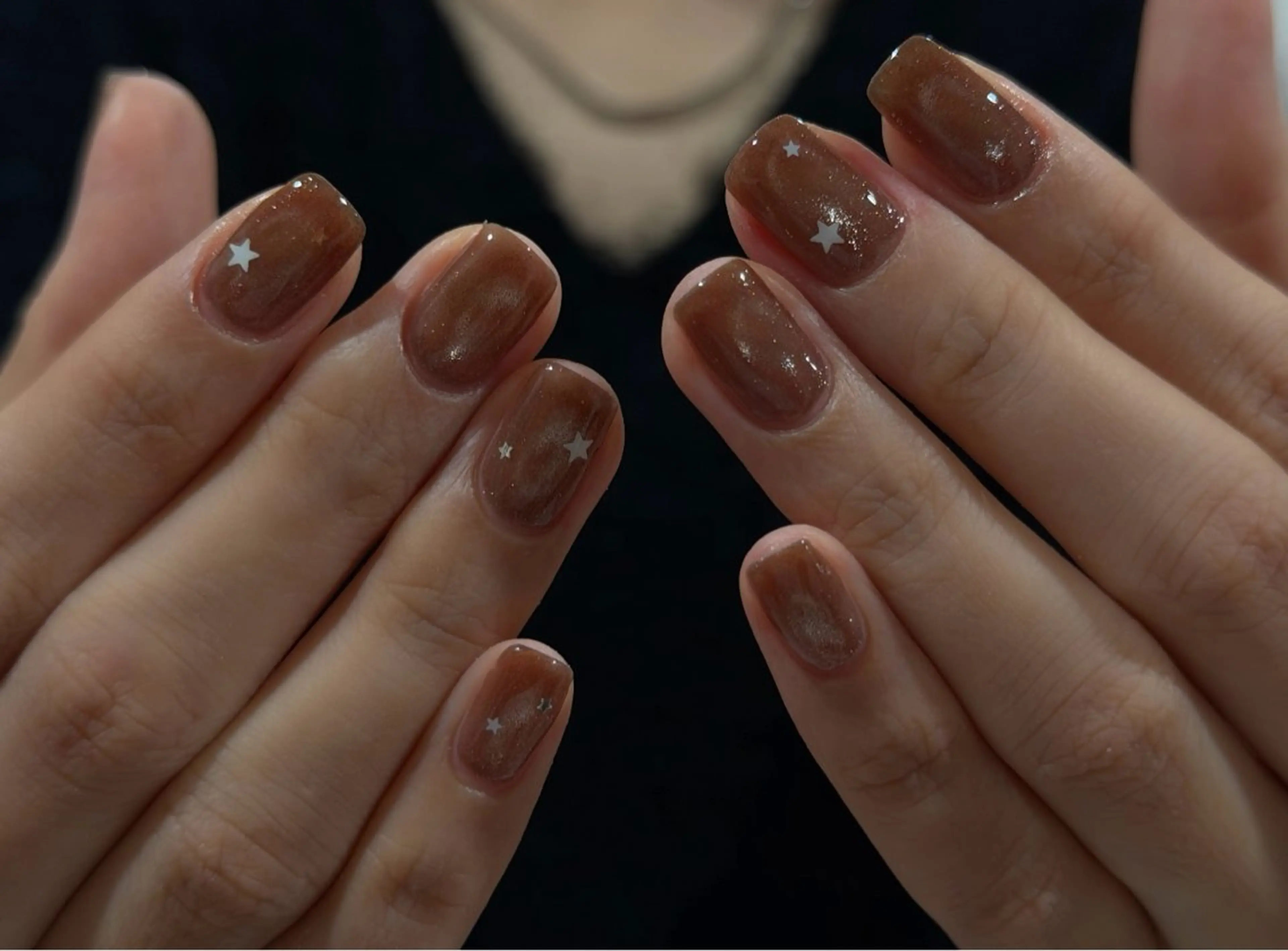 ネイル ブラウン マグネットネイル ハンドネイル ANOVA所属・ANOVA アノヴァのネイルデザイン