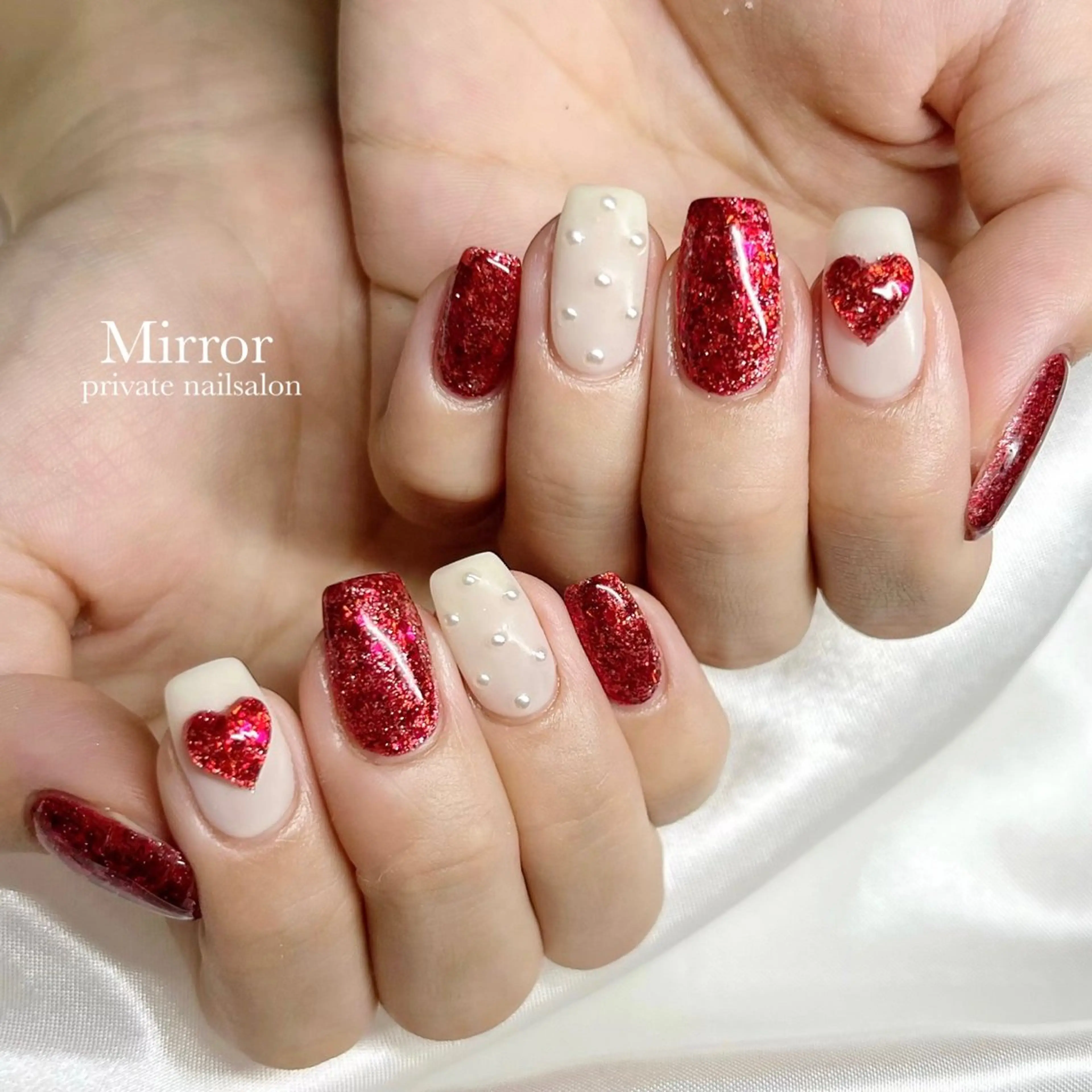 ネイル バレンタイン nailsalon Mirrorのネイルデザイン