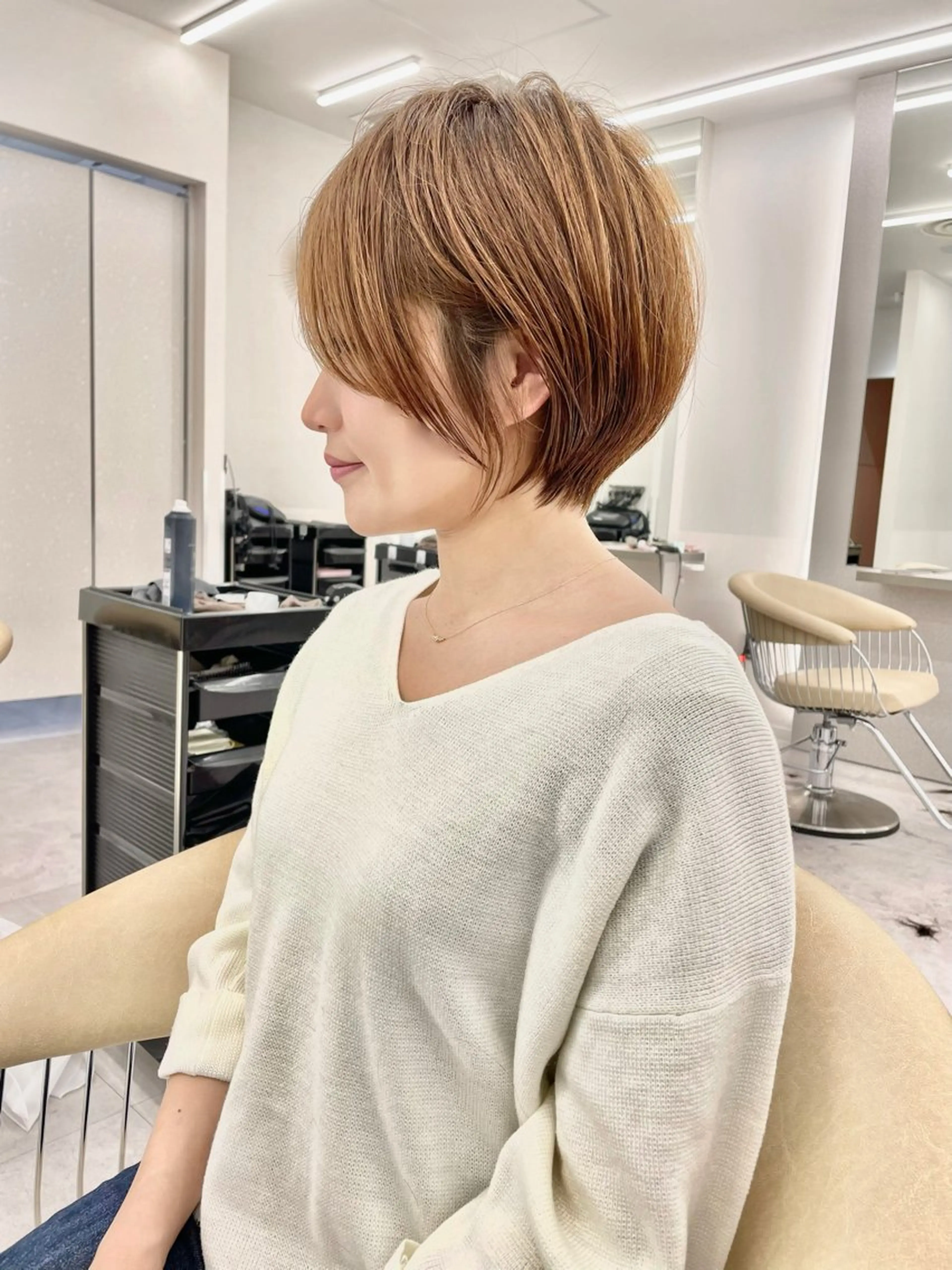 ショート カラー ショートヘア 小顔カット 木原良 (キハラ リョウ)のヘアスタイル