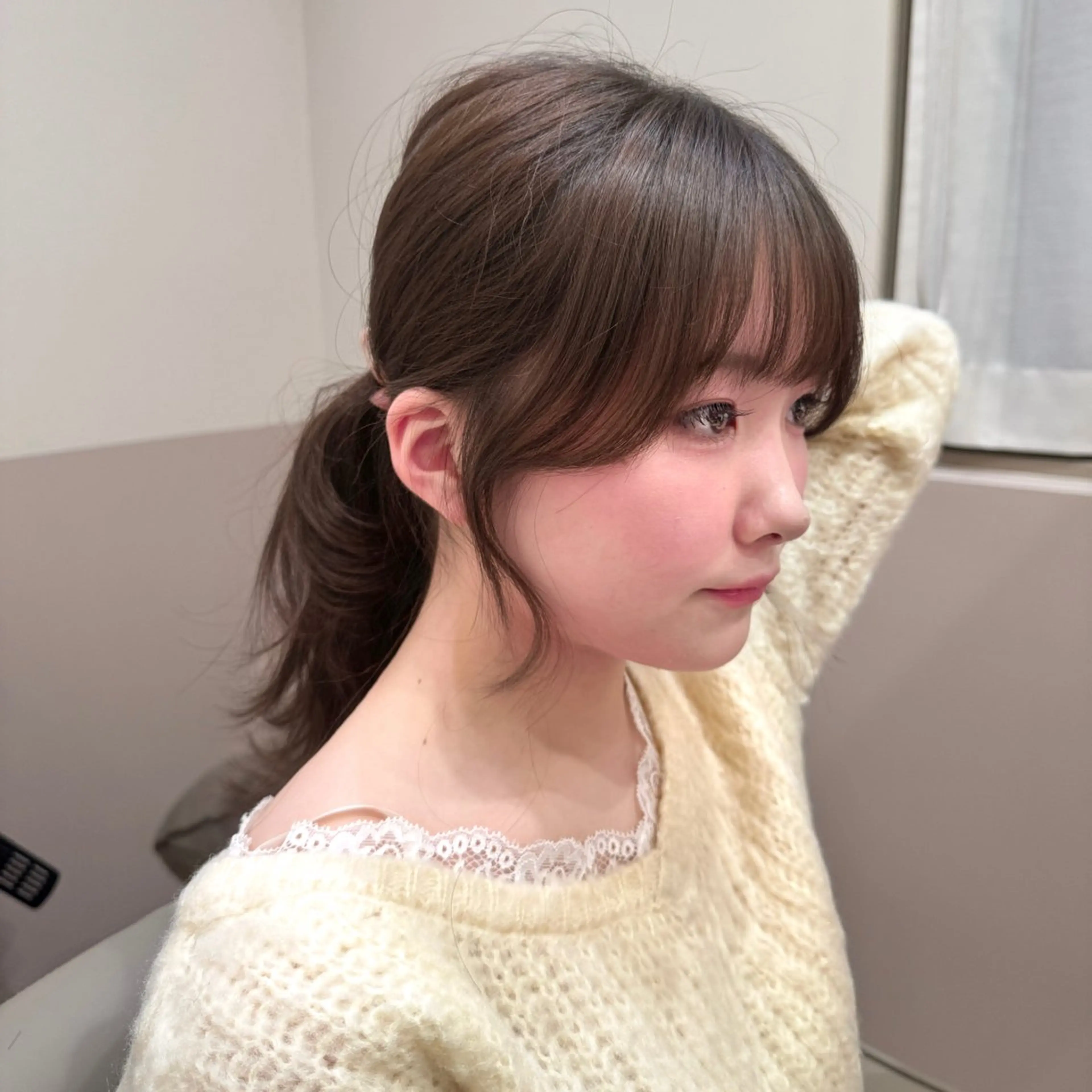 ミディアム カラー カット ヘアカラー トリートメント 🎀髪質改善×韓国レ イヤー×透明感/米田のヘアスタイル