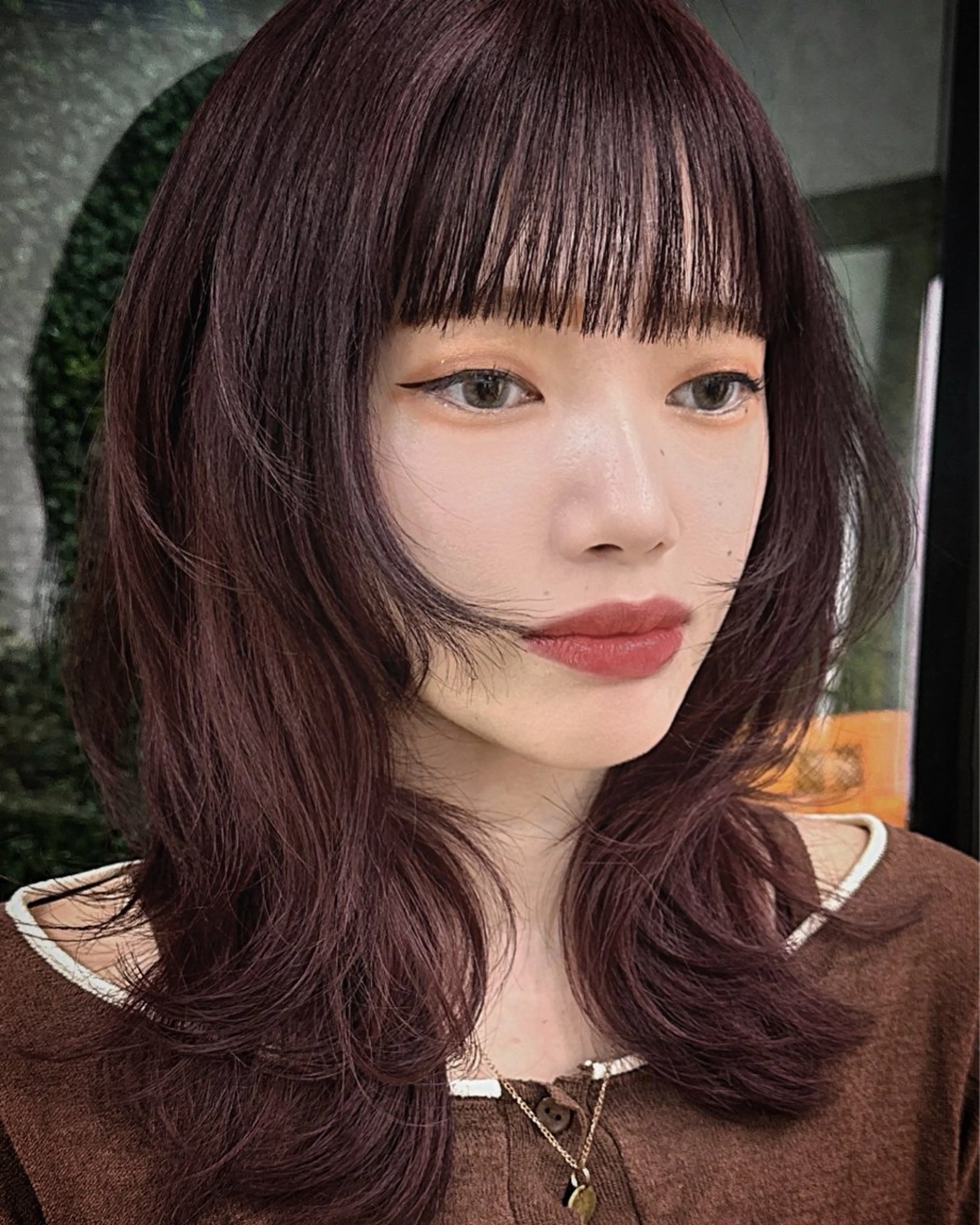 ミディアム カラー レッドカラー レイヤーカット ウルフカット ウルフレイヤー カット ヘアカラー Pocket仙台 💚モエリのヘアスタイル