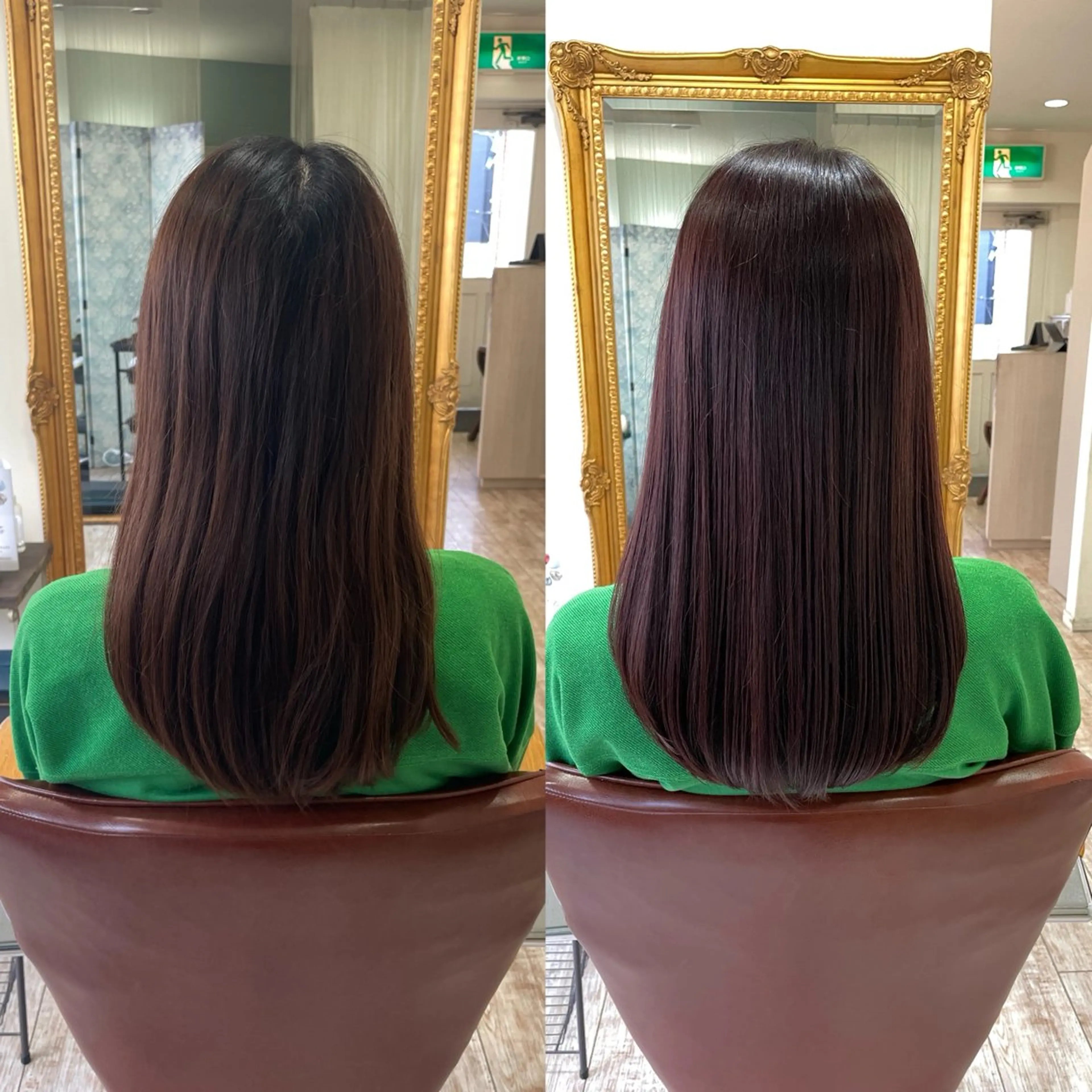 セミロング レッドブラウン カット ヘアカラー トリートメント 【髪質改善】 Wakanaのヘアスタイル