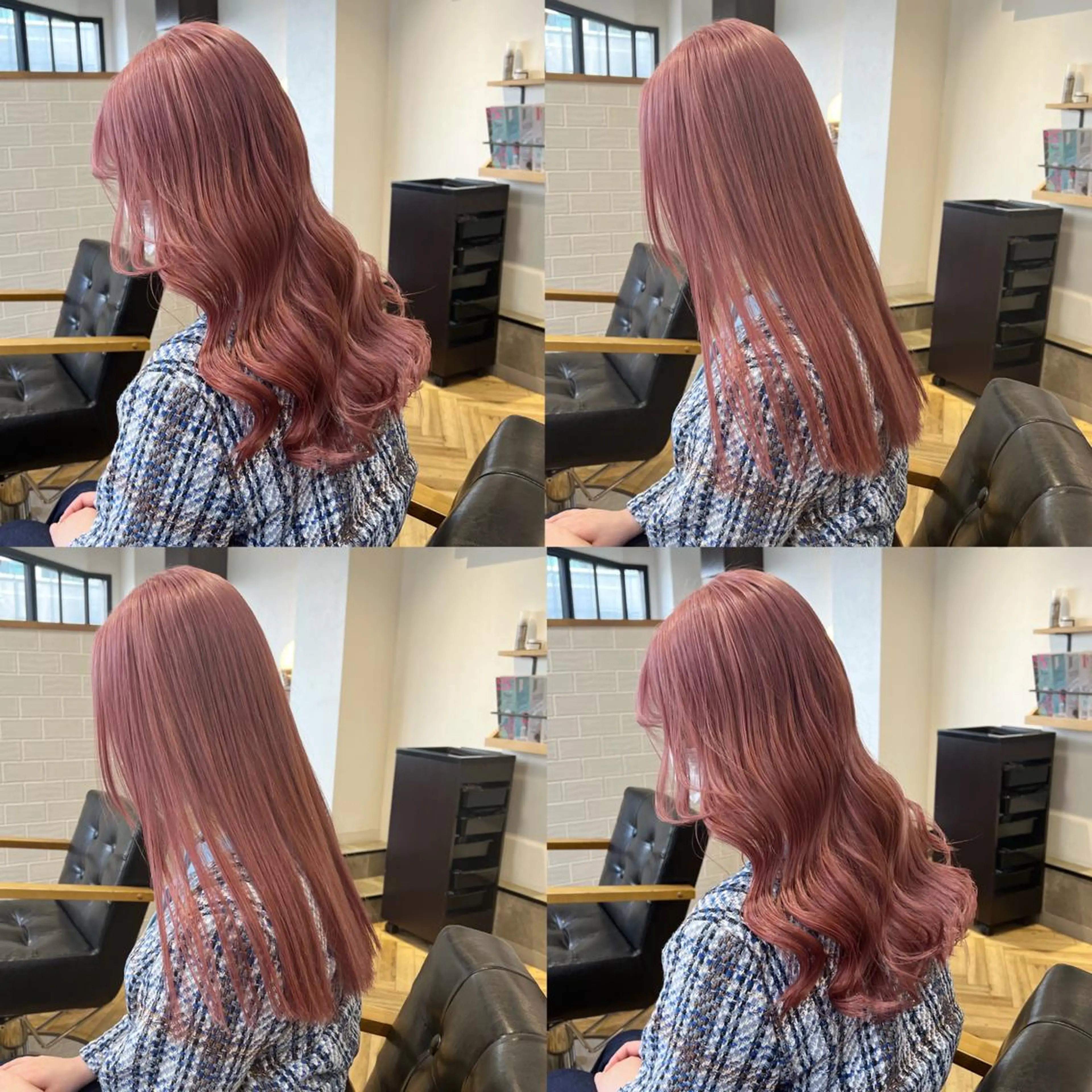 ロング カラー ベージュカラー ピンクカラー ピンクベージュ 艶カラー/韓国顔周り 🎀mamiのヘアスタイル