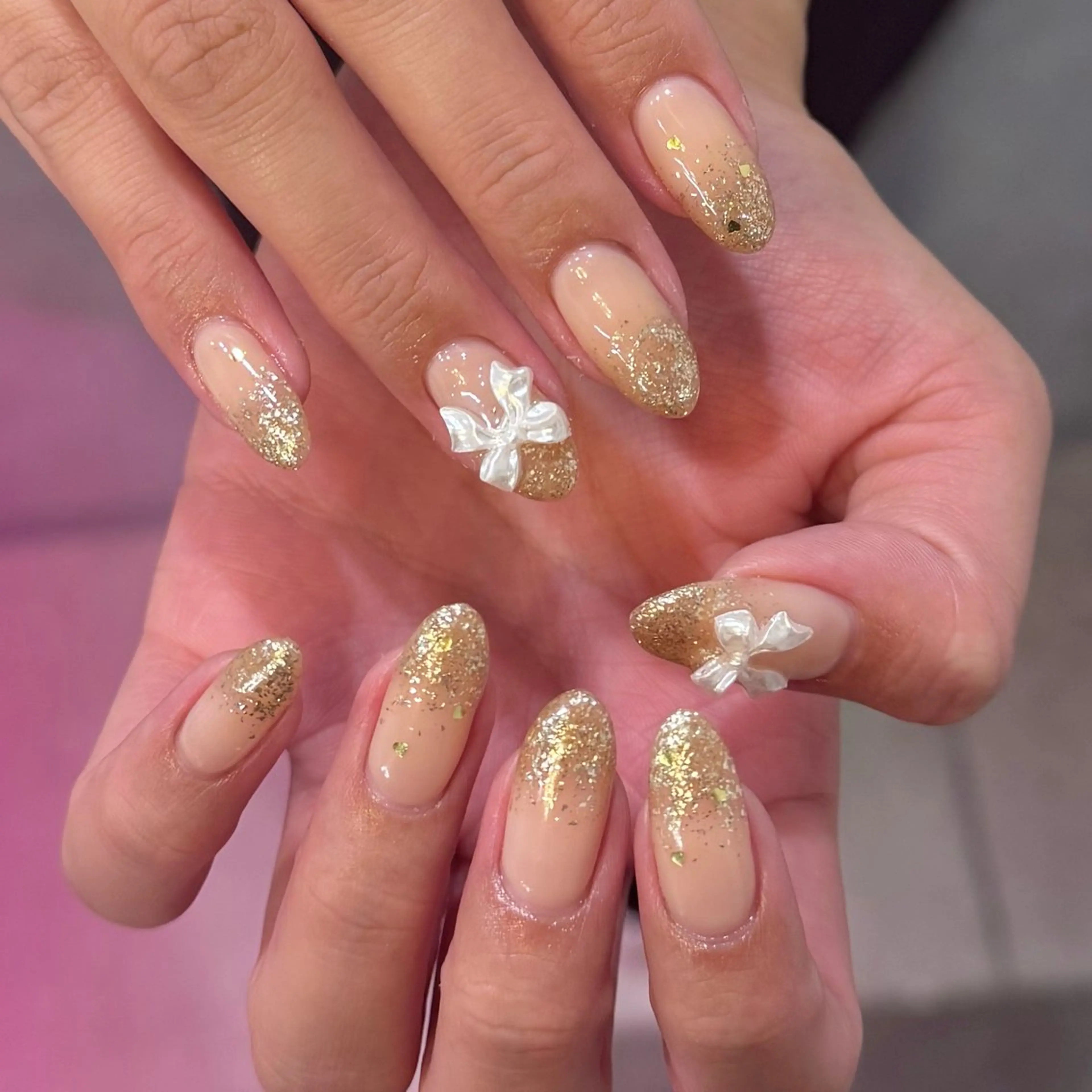 ネイル アニマル柄 ブルー ドット ジェルネイル ガーリー jouerm所属・山田 萌果のネイルデザイン