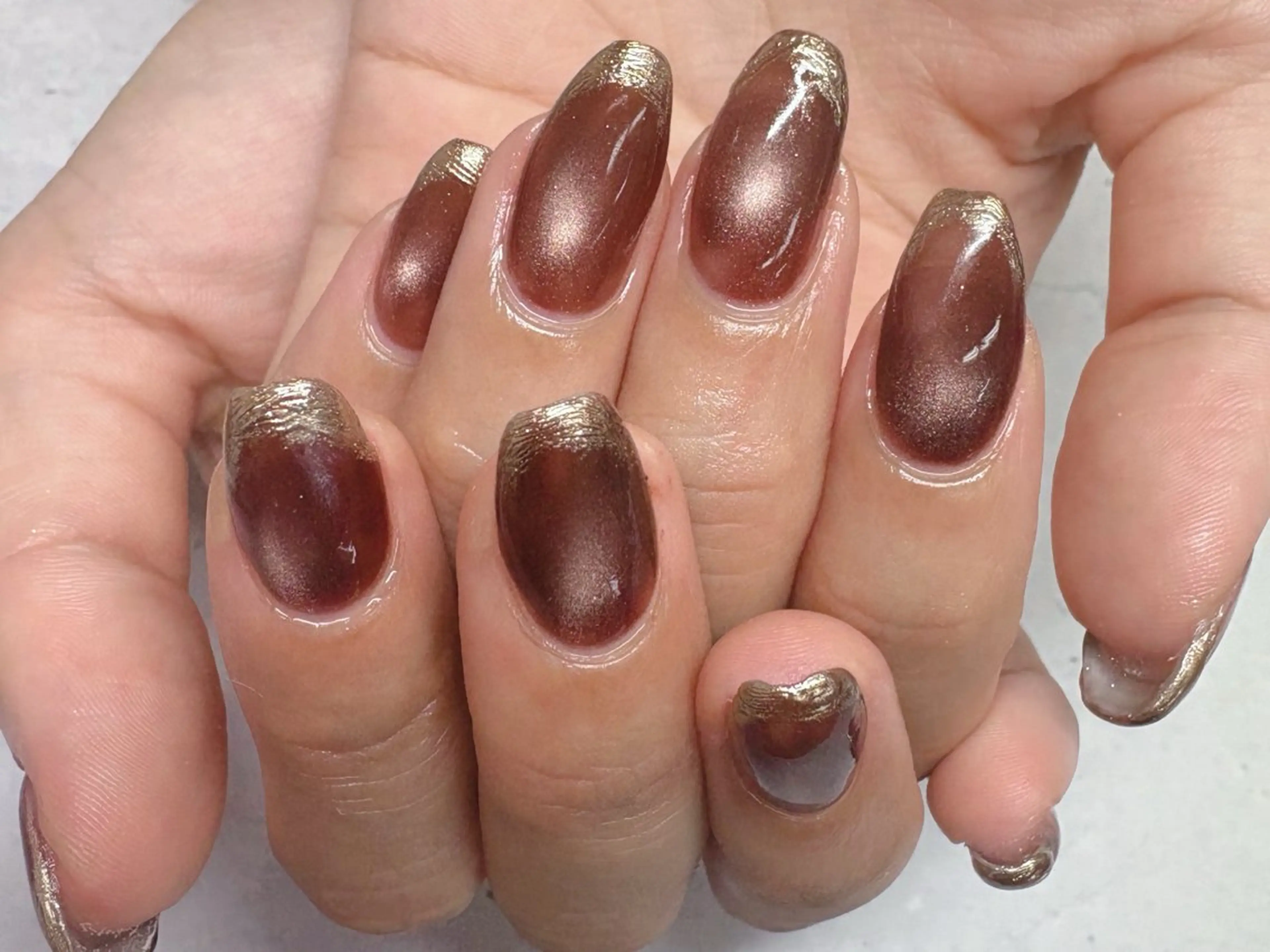 ネイル フレンチネイル マグネットネイル ミラーネイル NailSalon LuireAZUSAのネイルデザイン