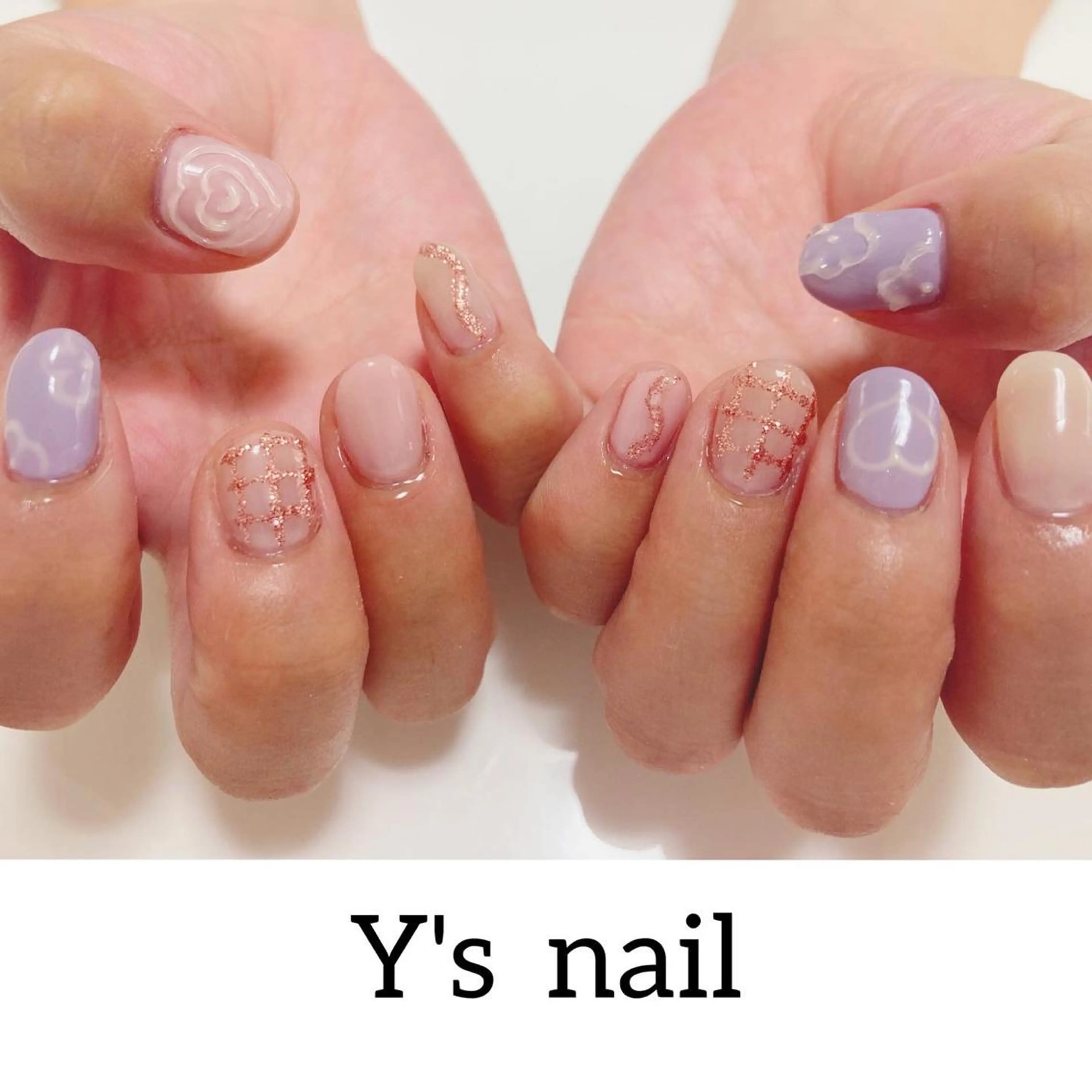 ネイル 韓国ネイル ぷっくりネイル 手書きが得意🖌️ Y’s  nailのネイルデザイン