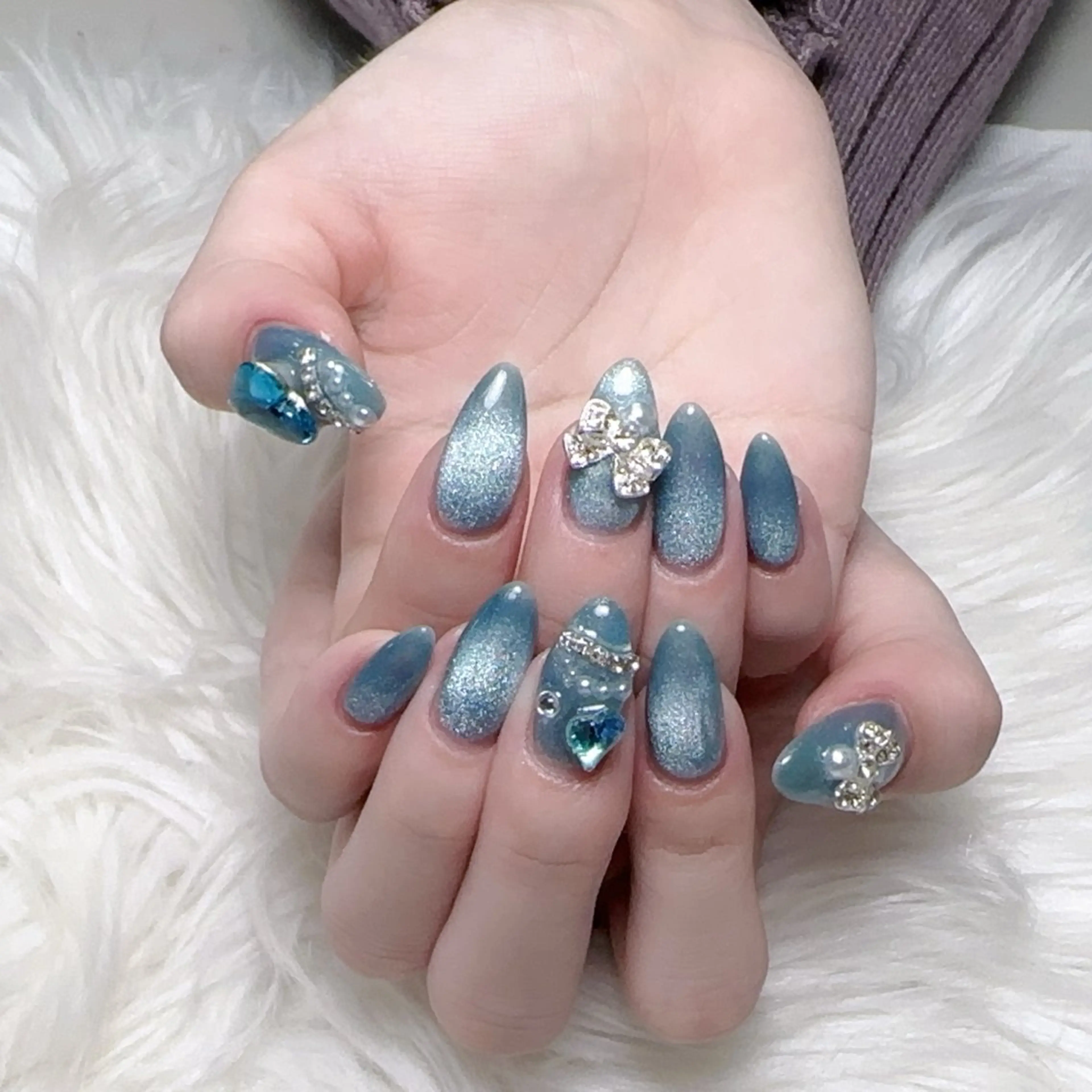 ネイル 長さ出し フレンチネイル ジェルネイル ガラスフレンチ 韓国ネイル ハンドネイル ハンドケア For U nail スカルプ専門店のネイルデザイン