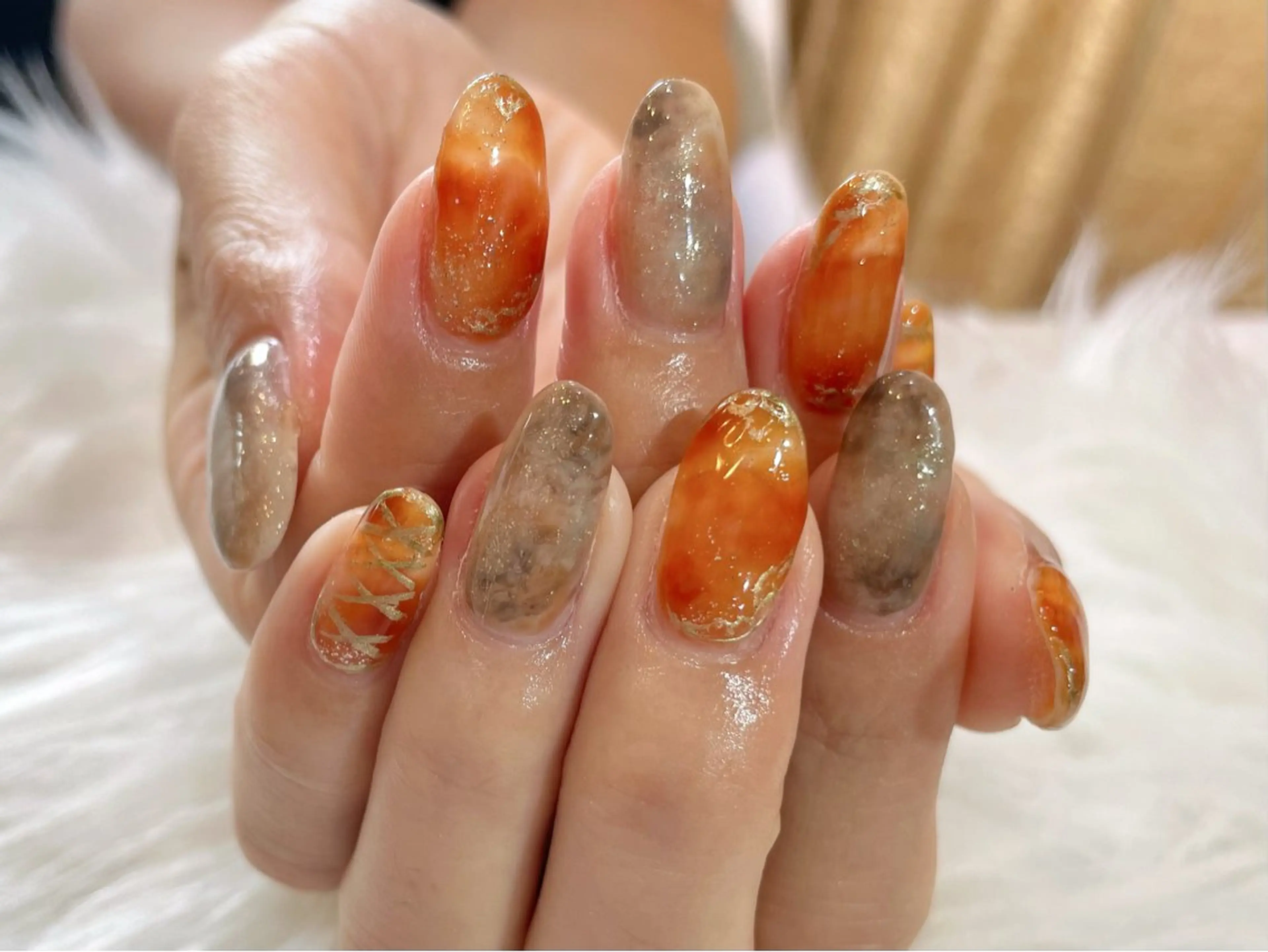 ネイル べっ甲ネイル ニュアンスネイル ハンドネイル jujur HARUKA🌸のネイルデザイン