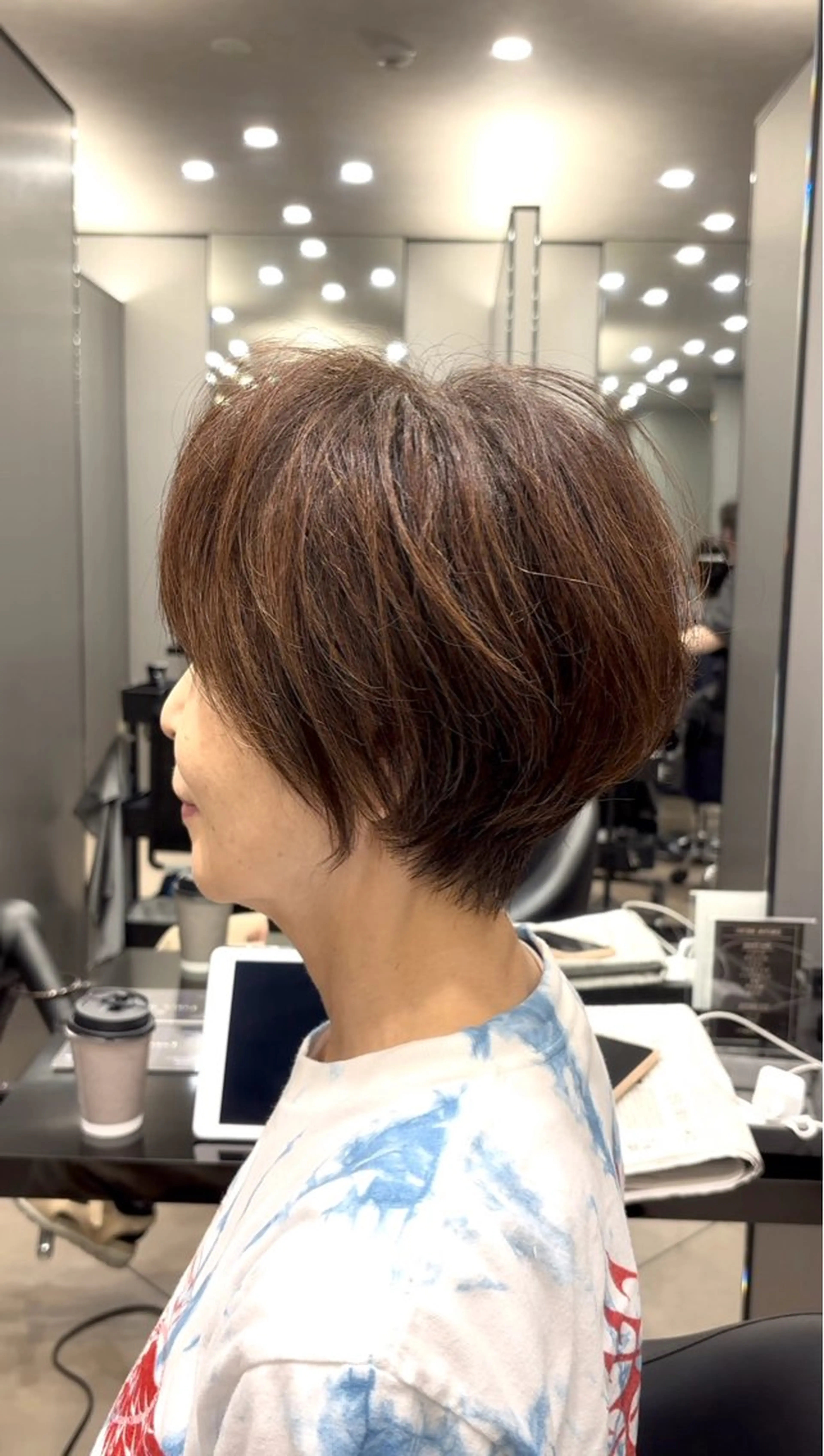 ショート くびれヘア ミセス ショートヘア カット ヘアカラー HARUKI  MINATO Japan広島紙屋町店所属・hmj紙屋町店 脊戸智志のヘアスタイル