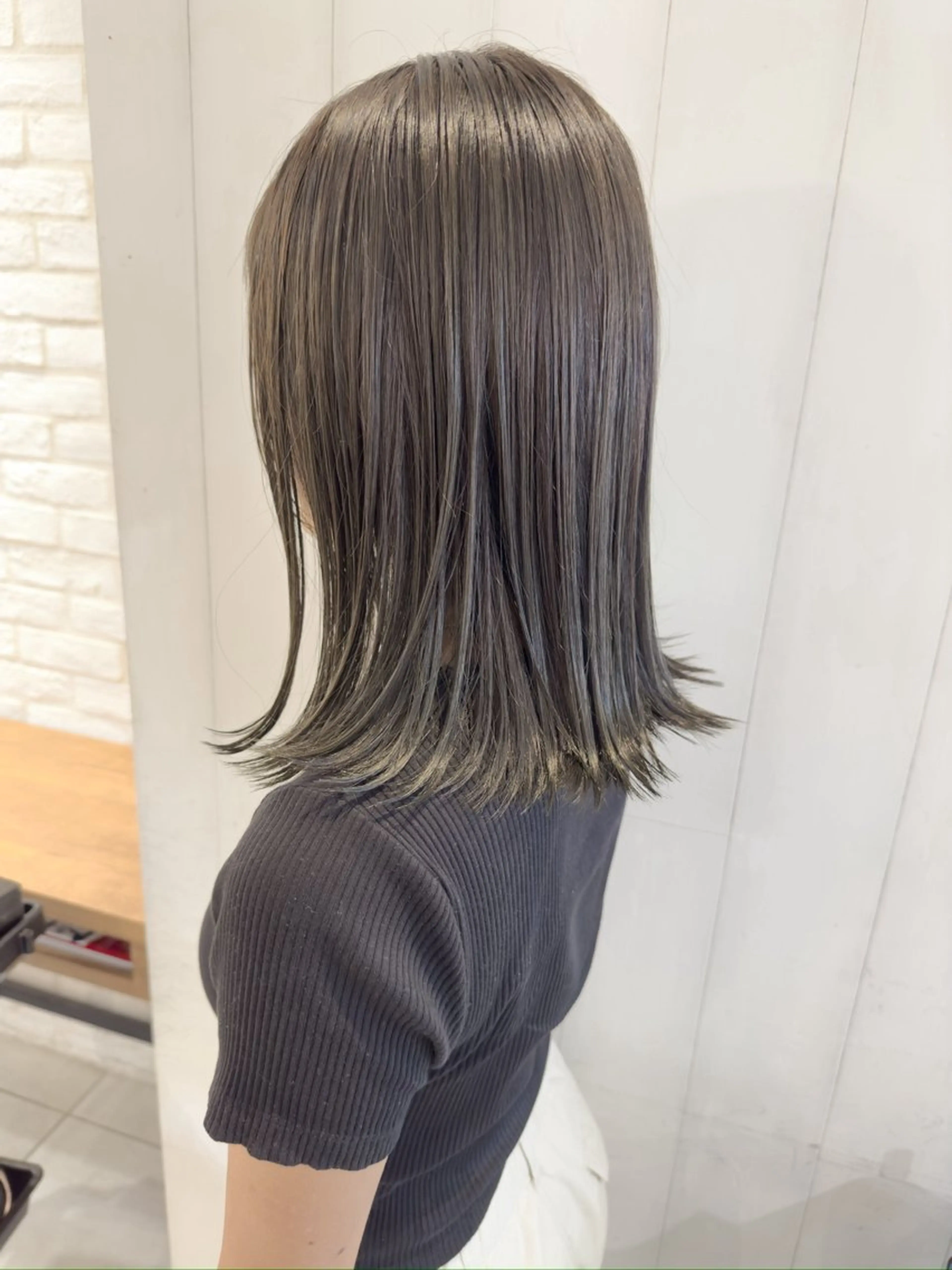 ミディアム カラー ヘアアレンジ カット ヘアカラー トリートメント ヘアセット ブリーチなしで透明感 艶カラー【Ryo】のヘアスタイル