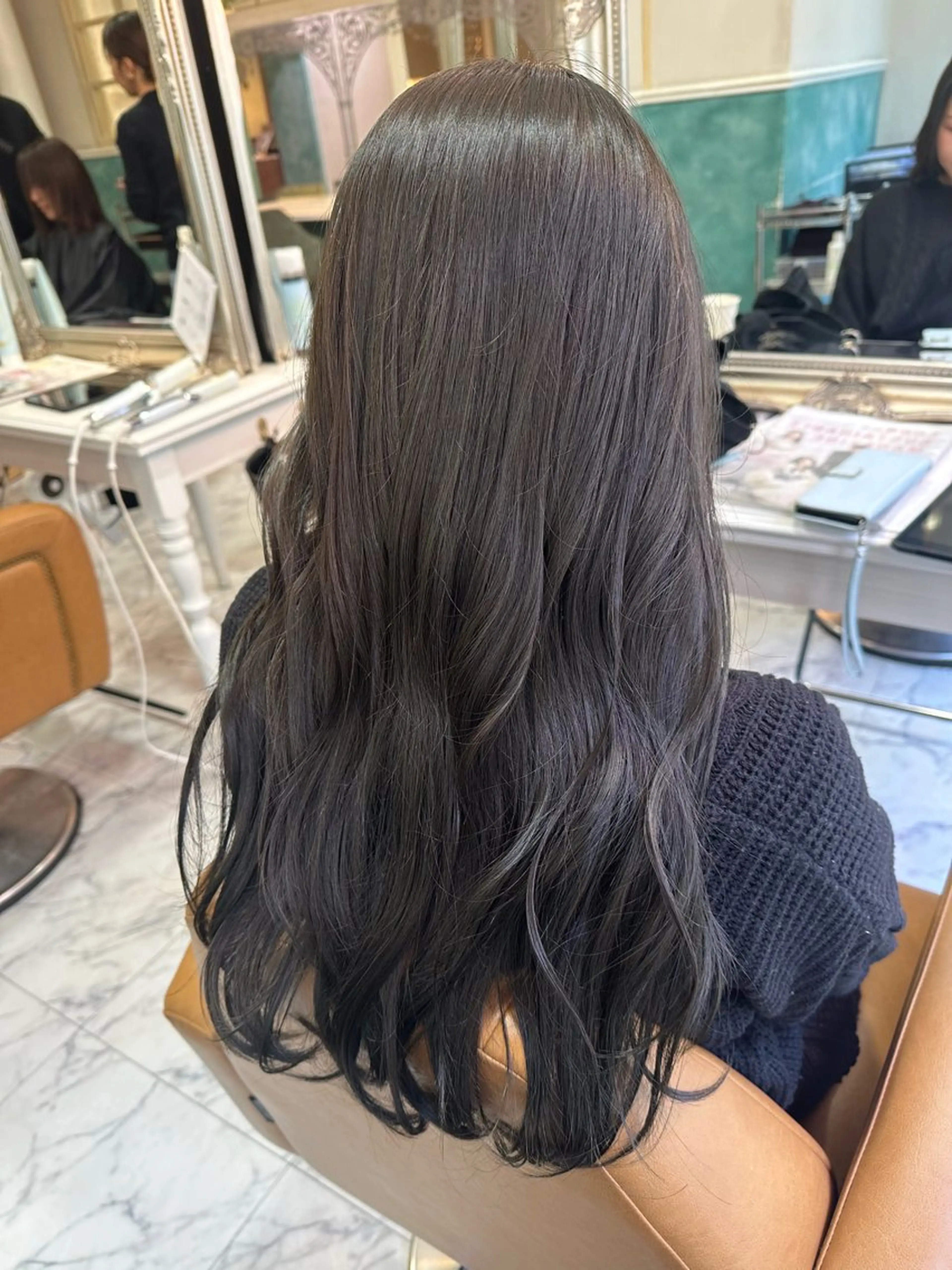 ロング ヘアカラー トリートメント レイヤー/顔周り/ 髪質改善/銀座/サラのヘアスタイル