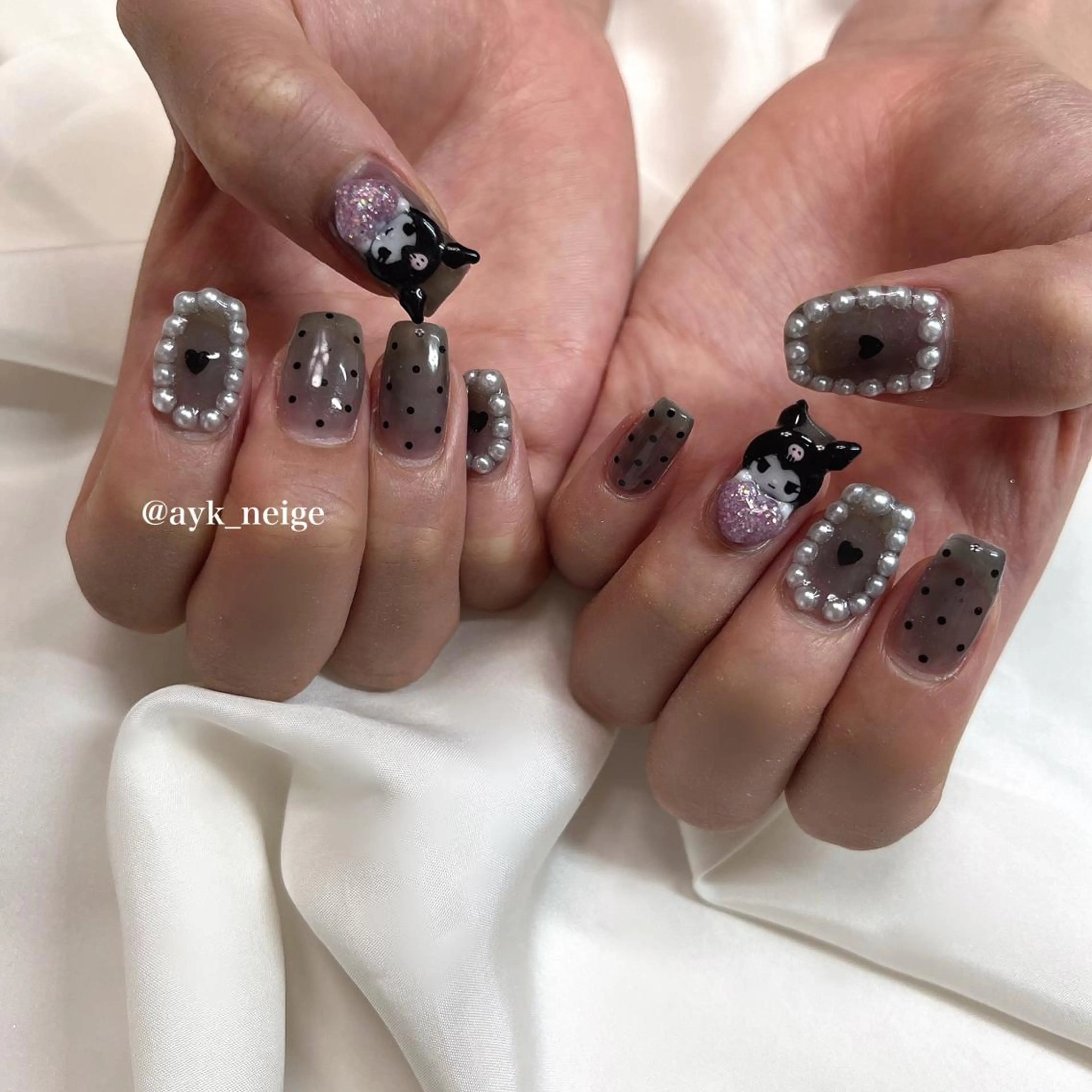 ネイル フットネイル フレンチネイル ガラスフレンチ グラデーション 韓国ネイル n'eige nail所属・大谷 綾香のネイルデザイン